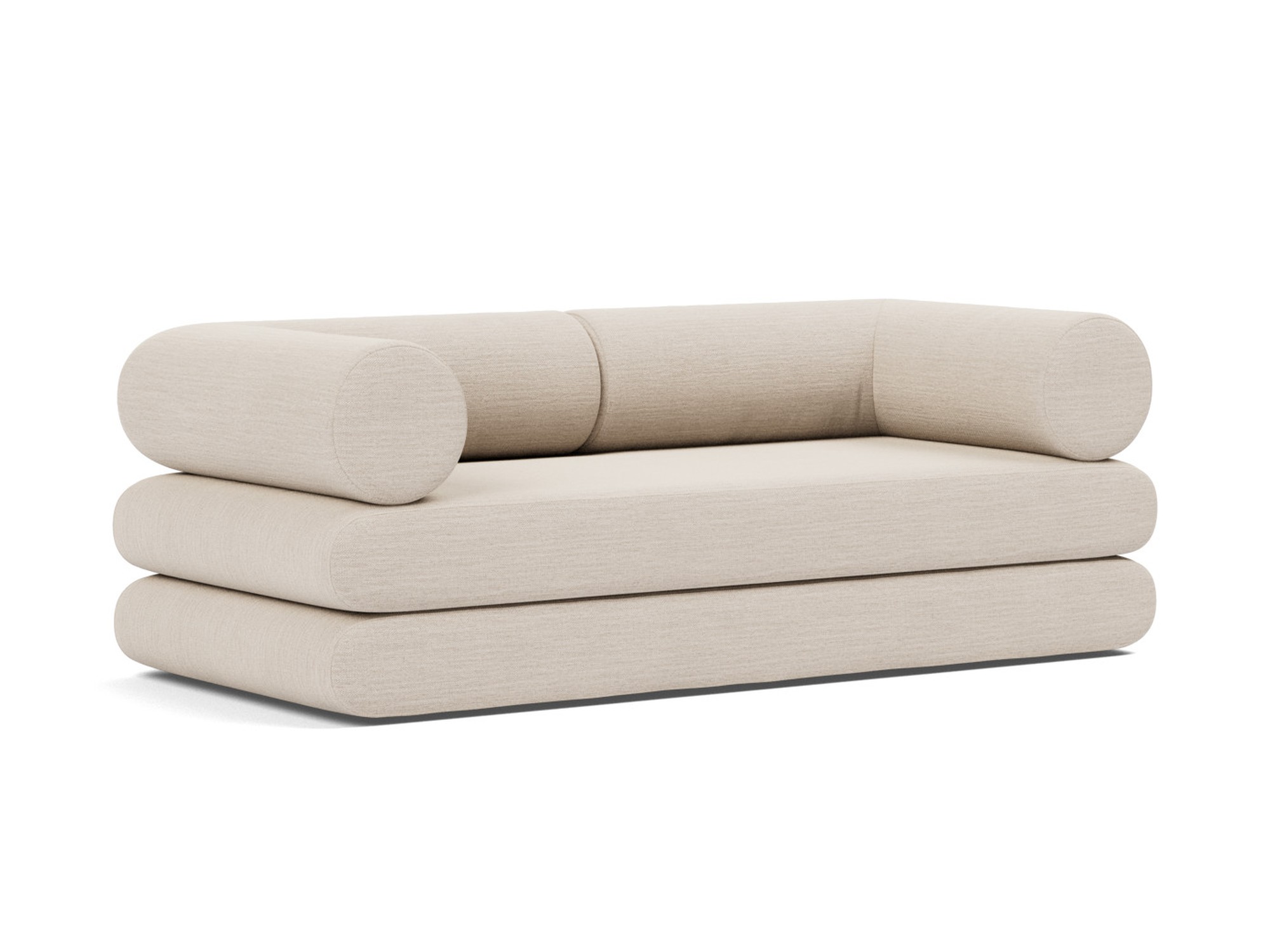 Tagesbett Circlus mit L-förmigen Armlehnen Webstoff Blida 612-Sand-Grey