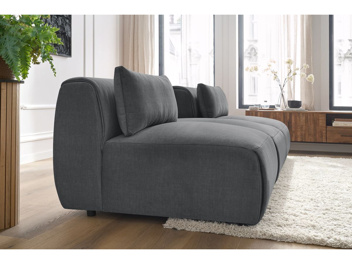 Bobochic Jeanne Sofa 3-Sitzer Samt Dunkelgrau