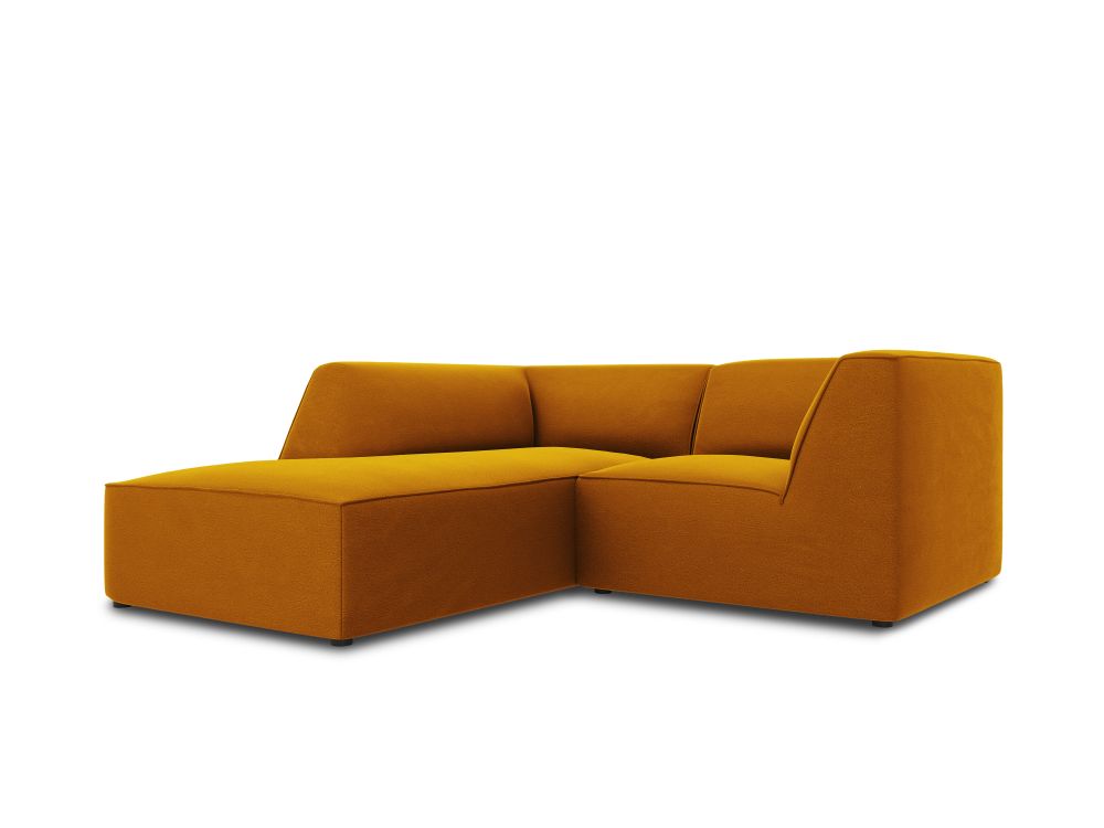 Cosmopolitan Design Ecksofa Siena 3-Sitzer Samt Salvador Gelb Links