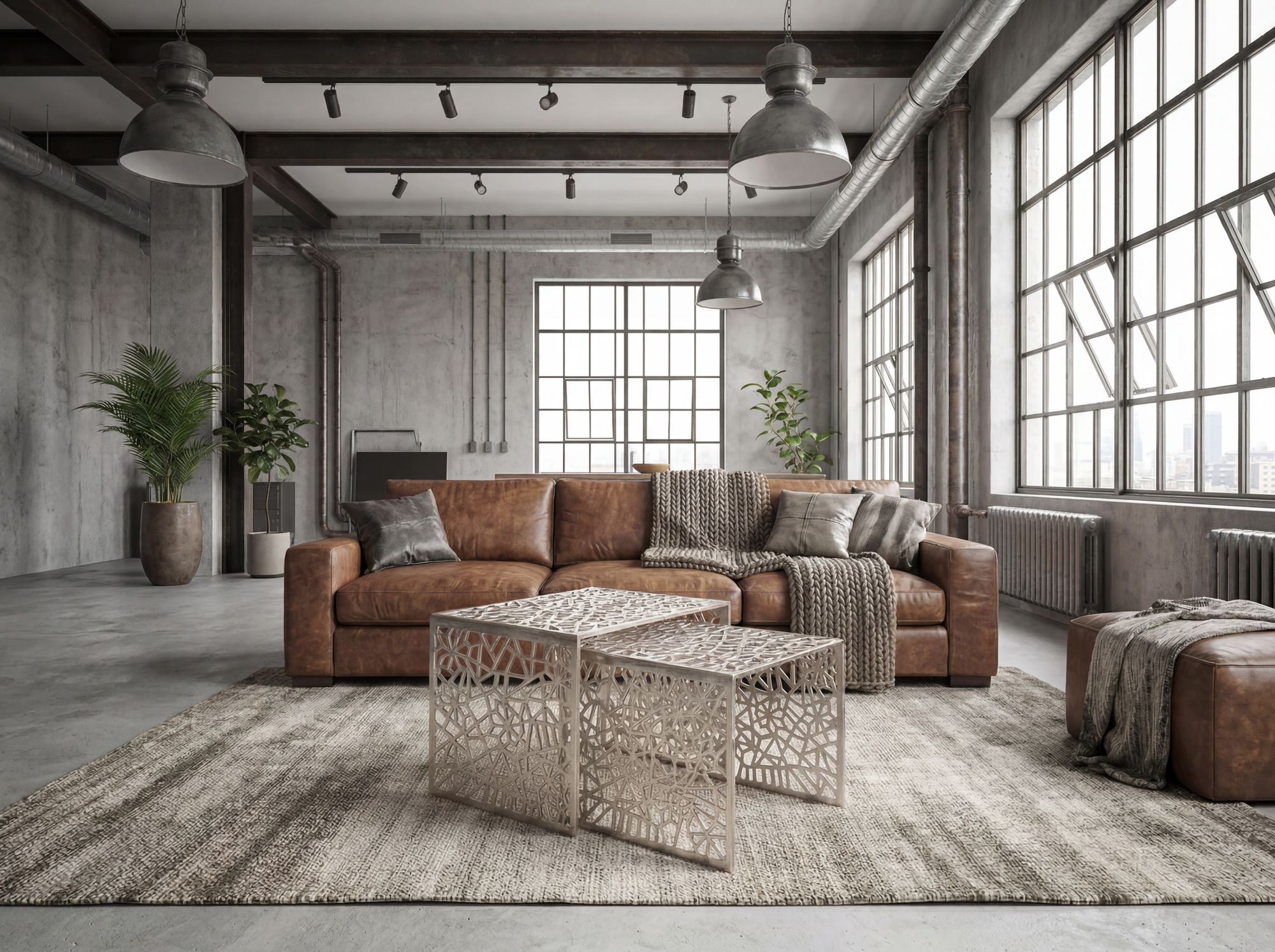 Satztisch 2er-Set Vevelstad Aluminium Silber 50 × 40 × 40 cm