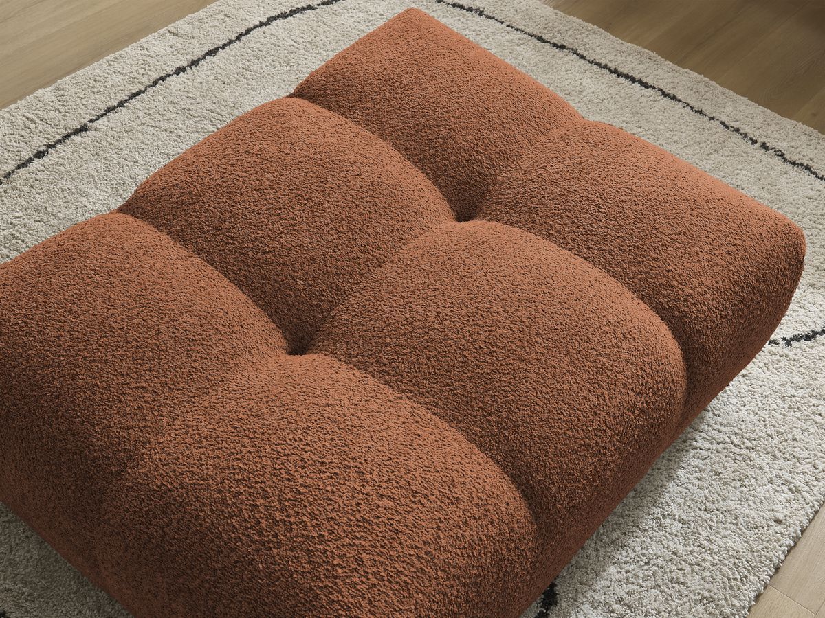 Bobochic Anakin Pouf Bouclé-Stoff Orange