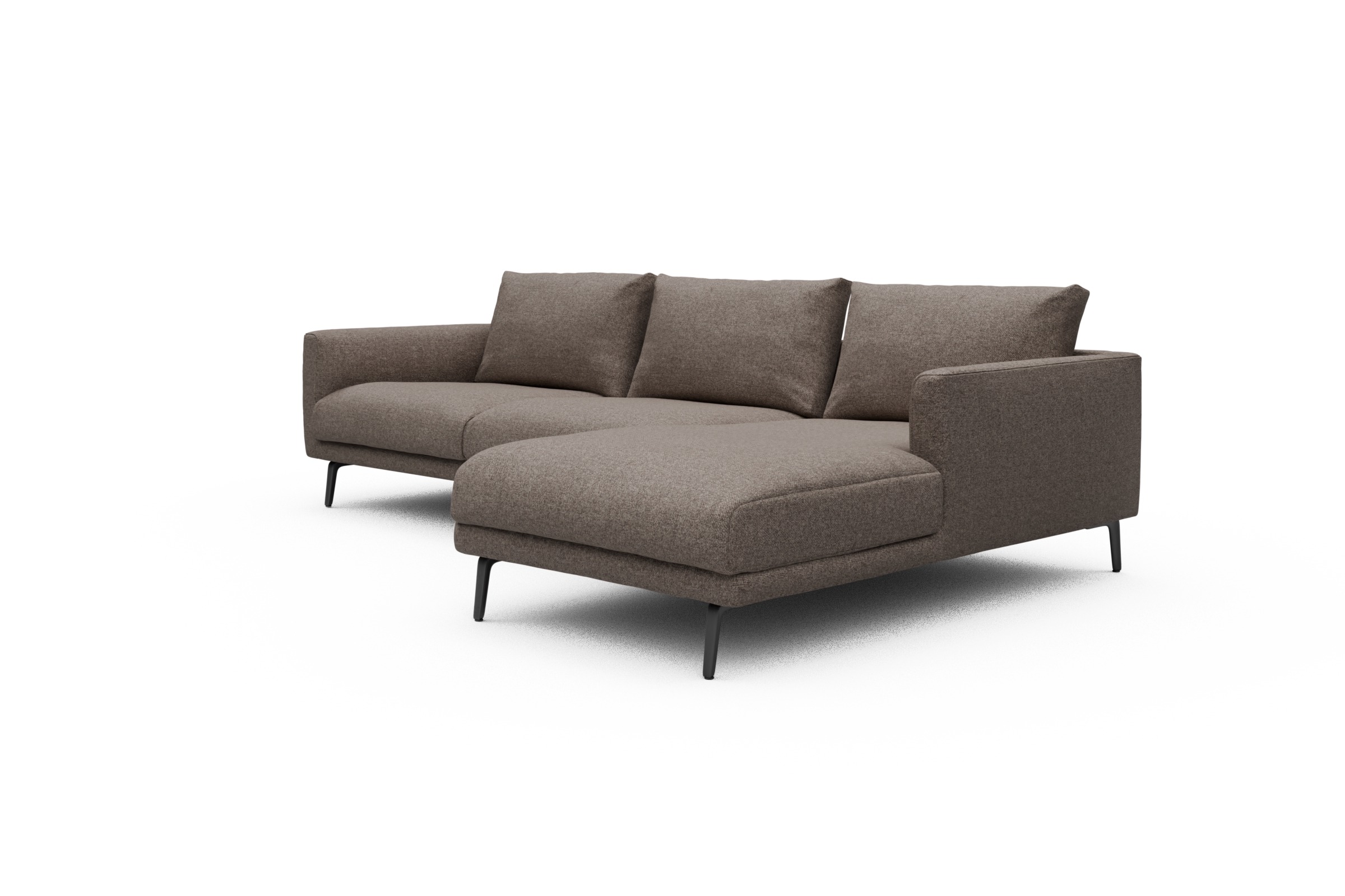Ecksofa Karl Chaiselongue rechts mit 2,5-Sitzer Sama-Stone