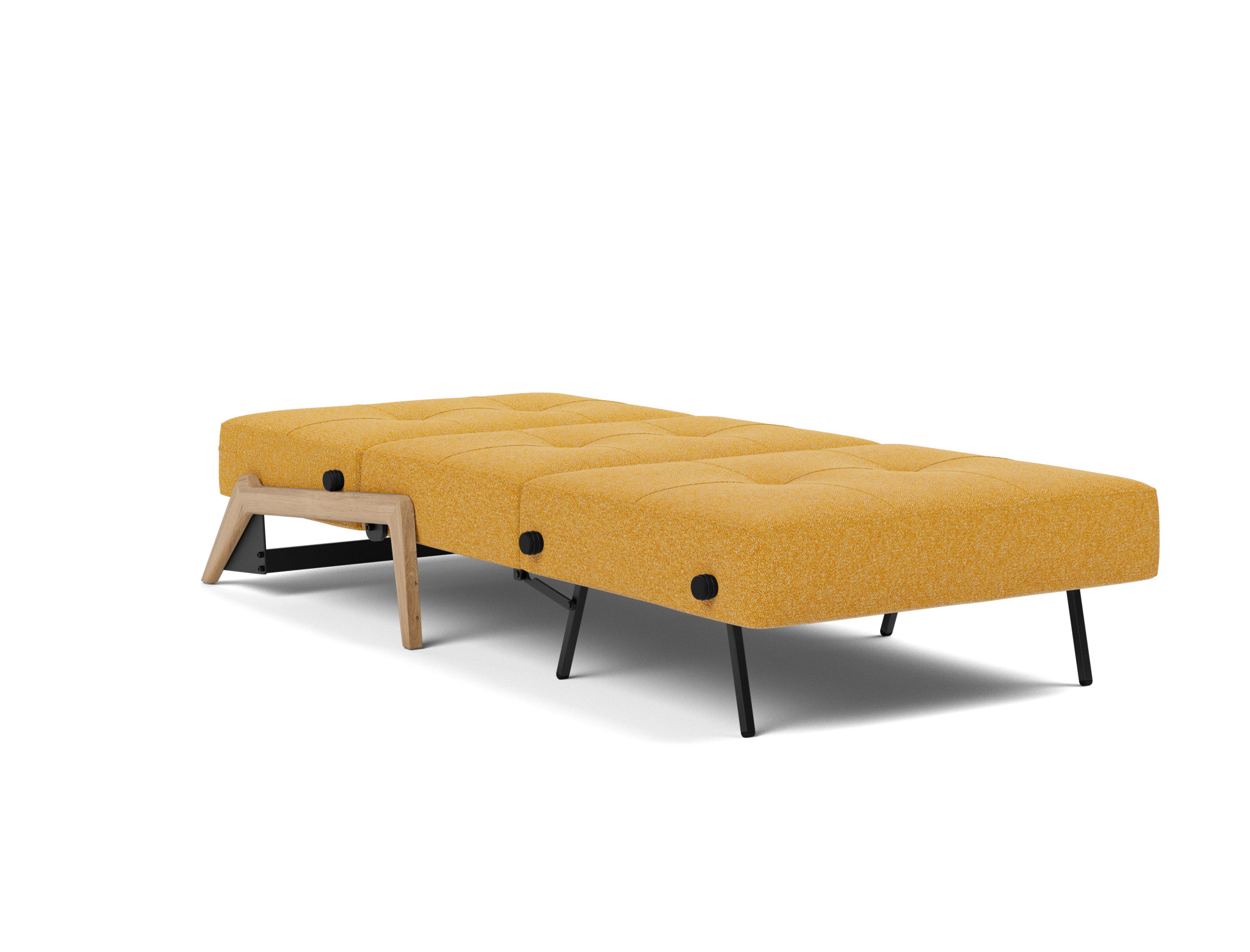 Schlafsessel Cubed 90 Boucle Skandi 536-Ochre Beine Eiche