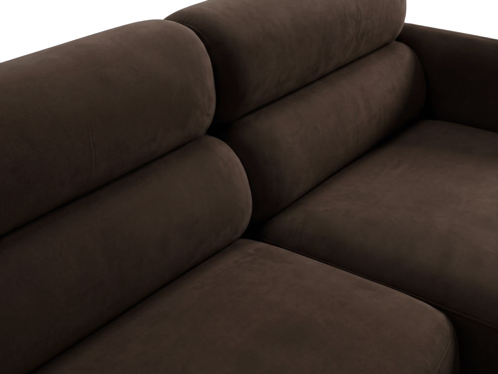 Cosmopolitan Design Ecksofa Malmo 3-Sitzer Samt Bluvel Dunkelbraun Rechts