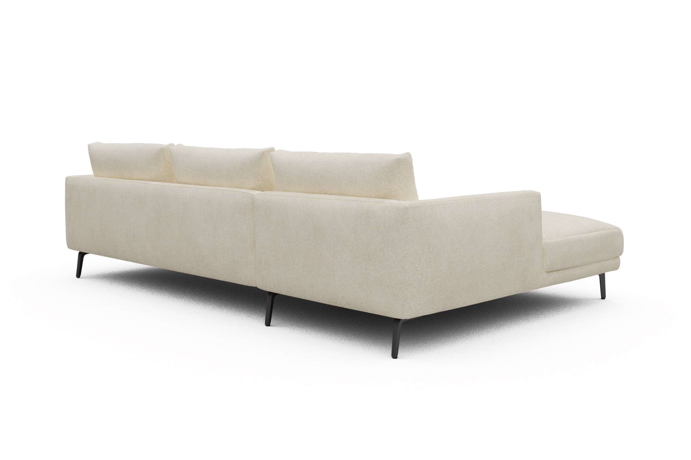 Ecksofa Karl Chaiselongue links mit 2,5-Sitzer Boucle-Off-White