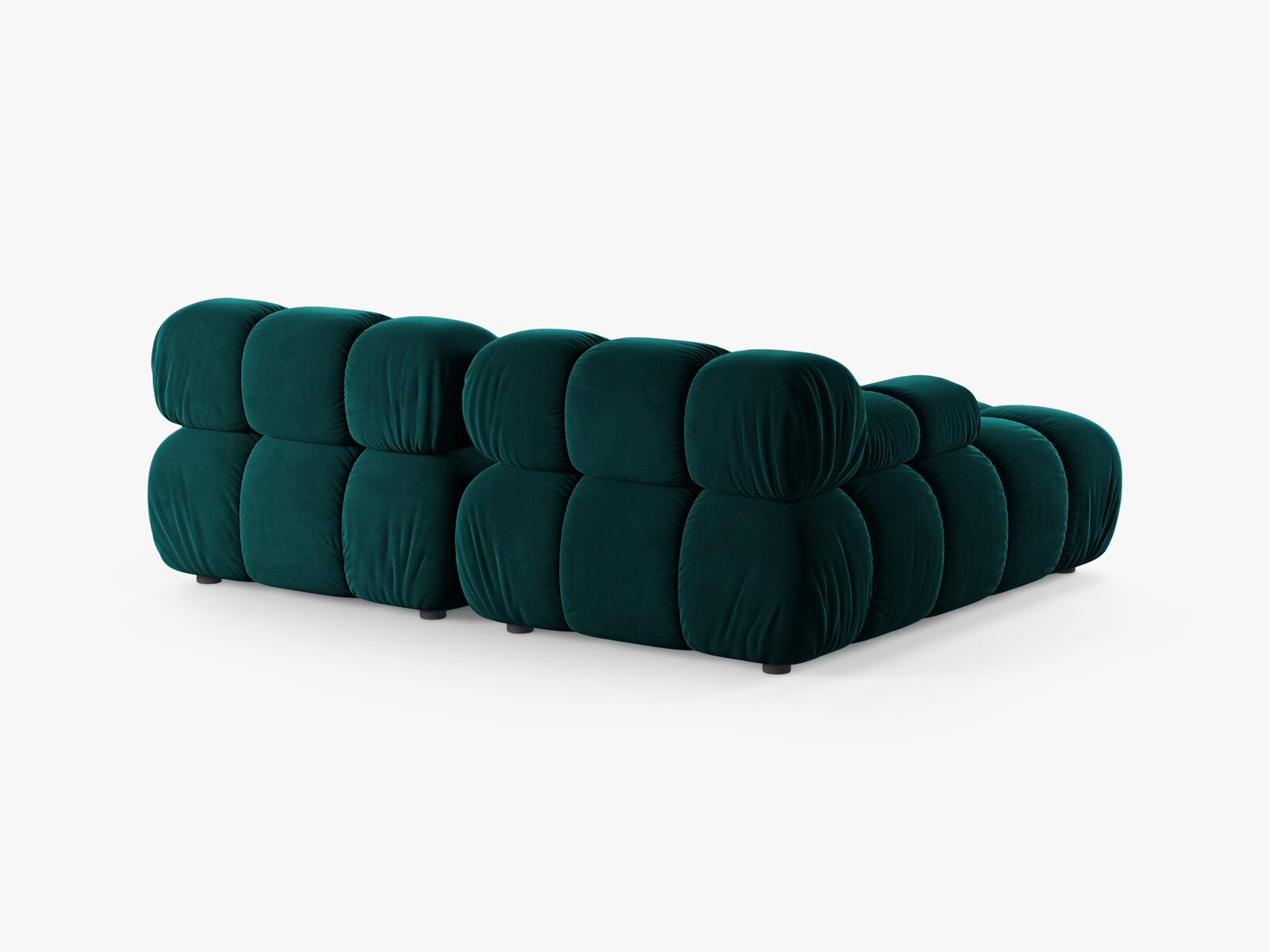 Micadoni Modulares Ecksofa Bellis 3-Sitzer Links Samt Venus Dunkel Petrol