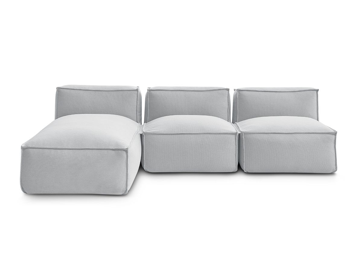 Bobochic Biarritz Gartensofa 3-Sitzer Melange-Stoff Grau