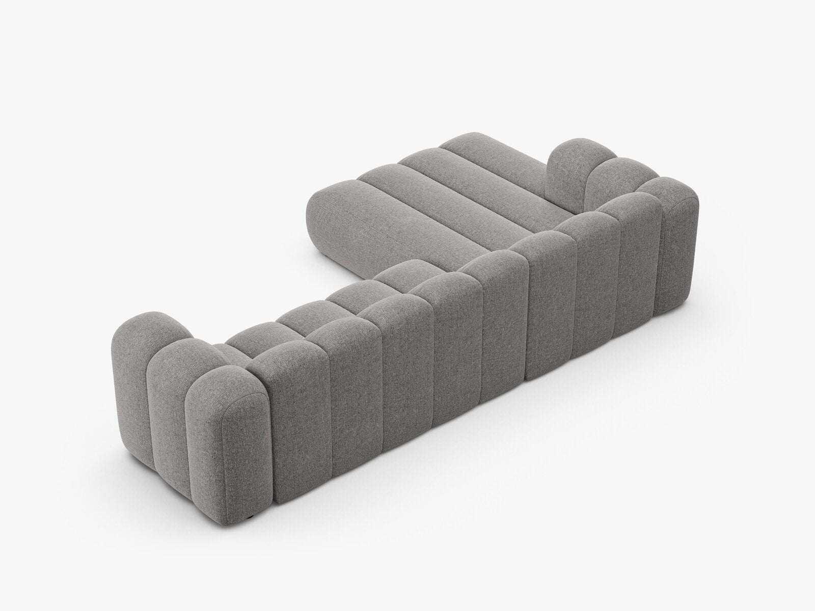 Micadoni Modulares Ecksofa Lupine 4-Sitzer Links Chenille Eden Hellgrau