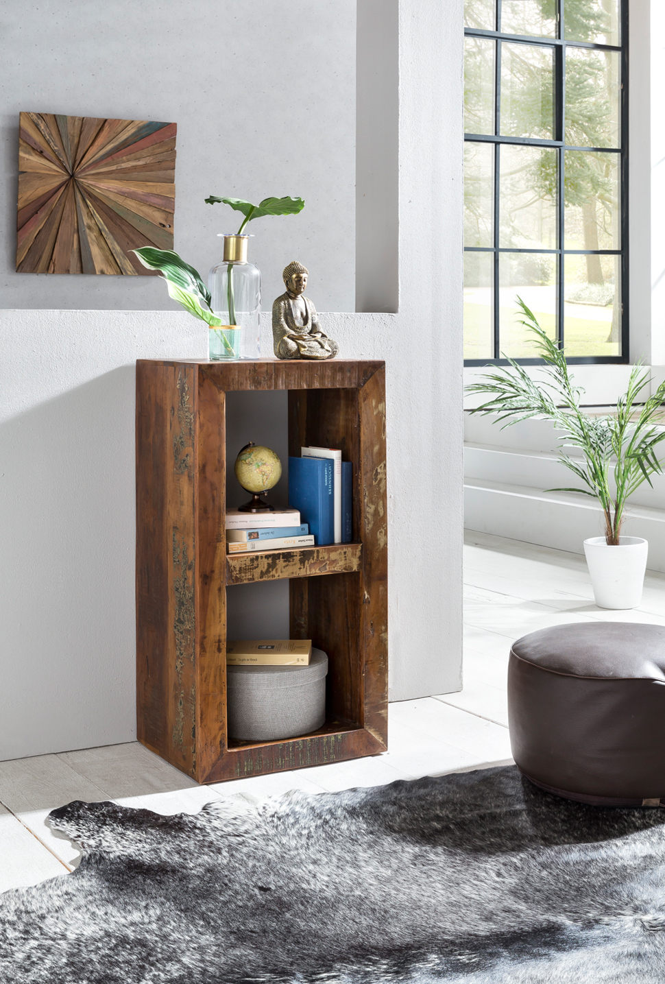 Standregal Jegindo Mango Massivholz Bunt 45 × 35 × 90 cm