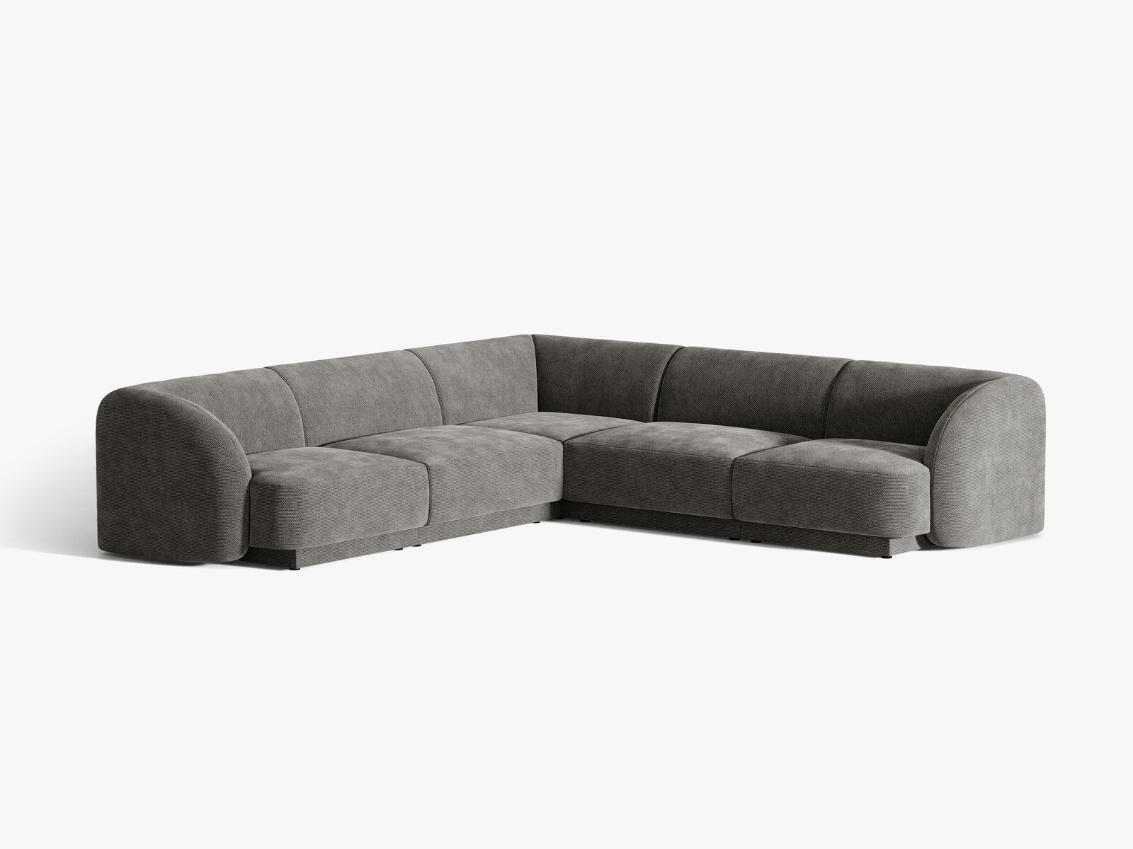 Micadoni 5-Sitzer Symmetrisches Ecksofa Miley Chenille Haga Grau