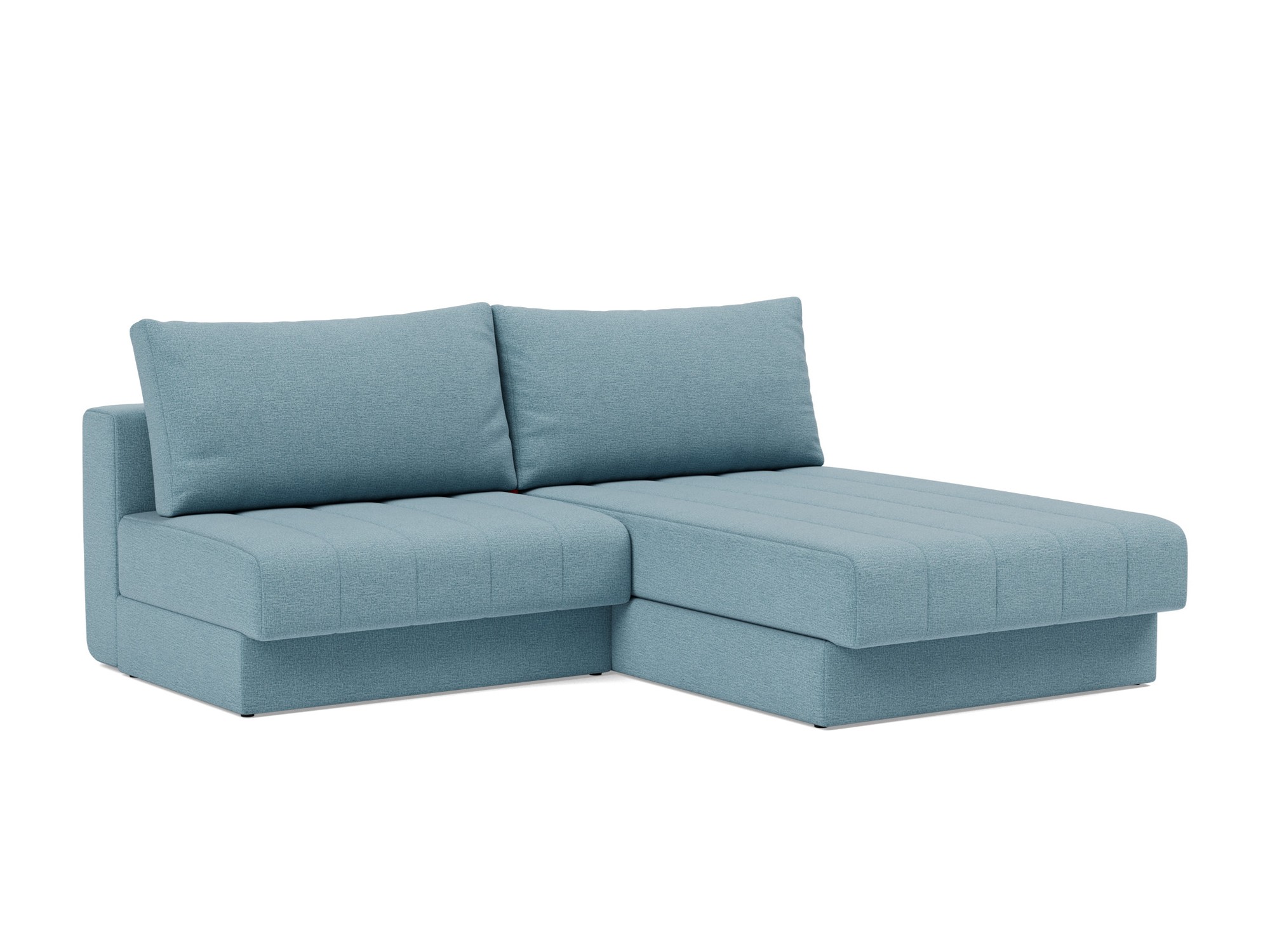 Schlafsofa Akello mit Chaiselongue Flachgewebe Mixed Dance 525-Light-Blue
