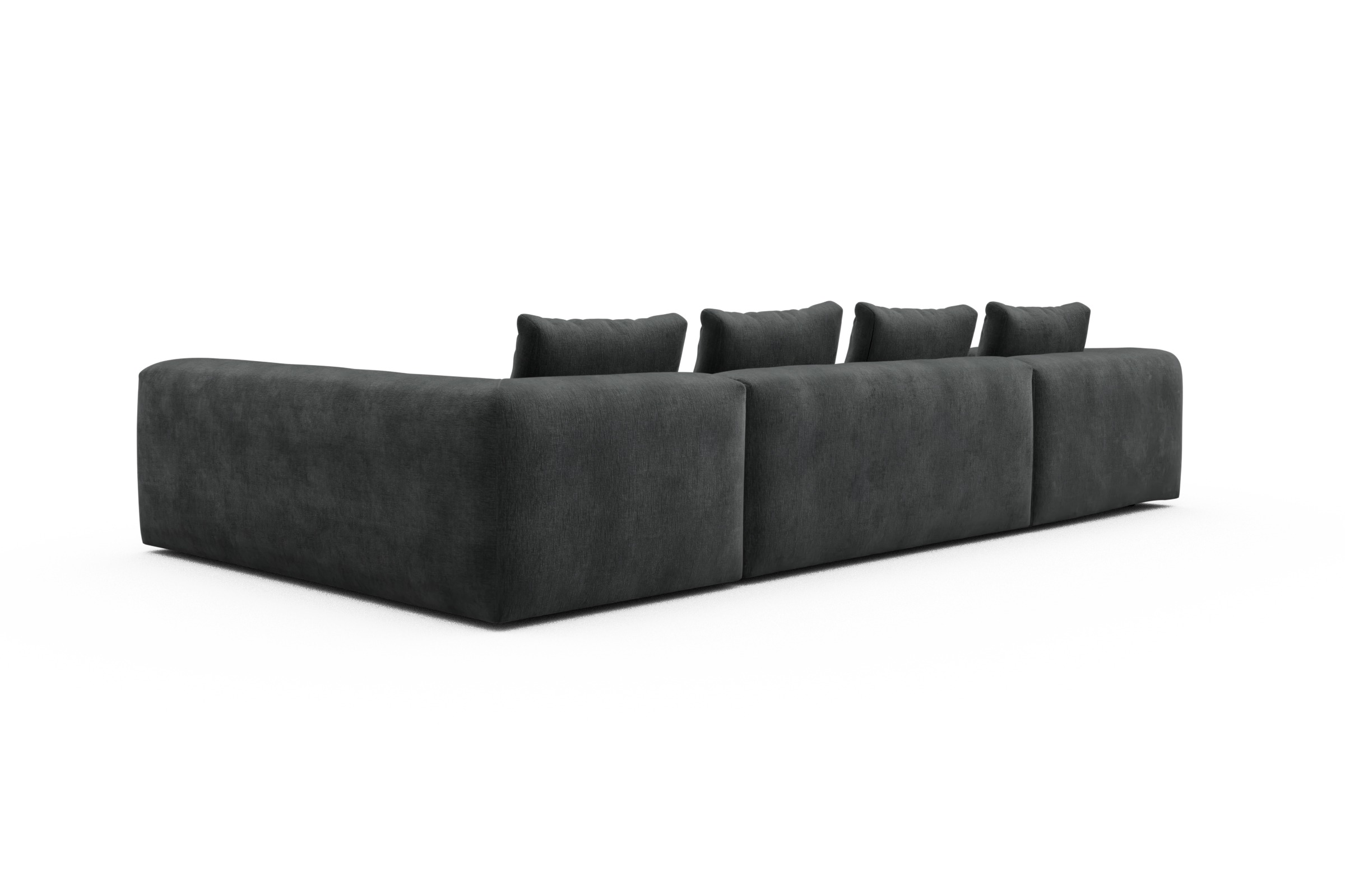 Wohnlandschaft Fred Chaiselongue links mit 2-Sitzer und lange Armlehne rechts Smooth-Deep-Warm-Grey