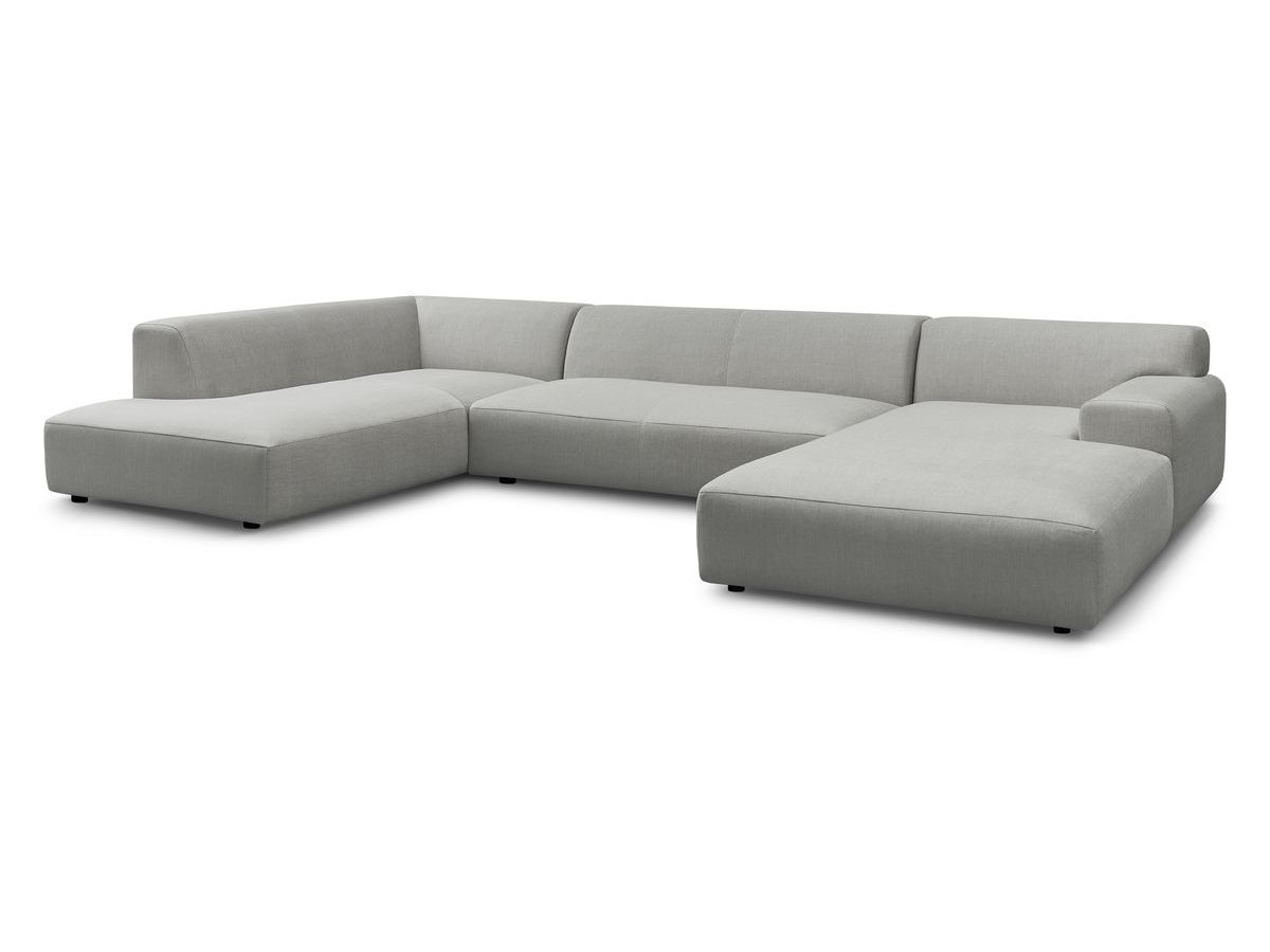 Bobochic Lavena Wohnlandschaft 399 × 220 cm Samt Hellgrau Ecke rechts