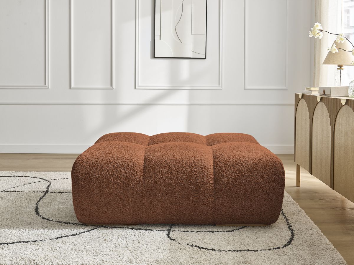 Bobochic Anakin Pouf Bouclé-Stoff Orange