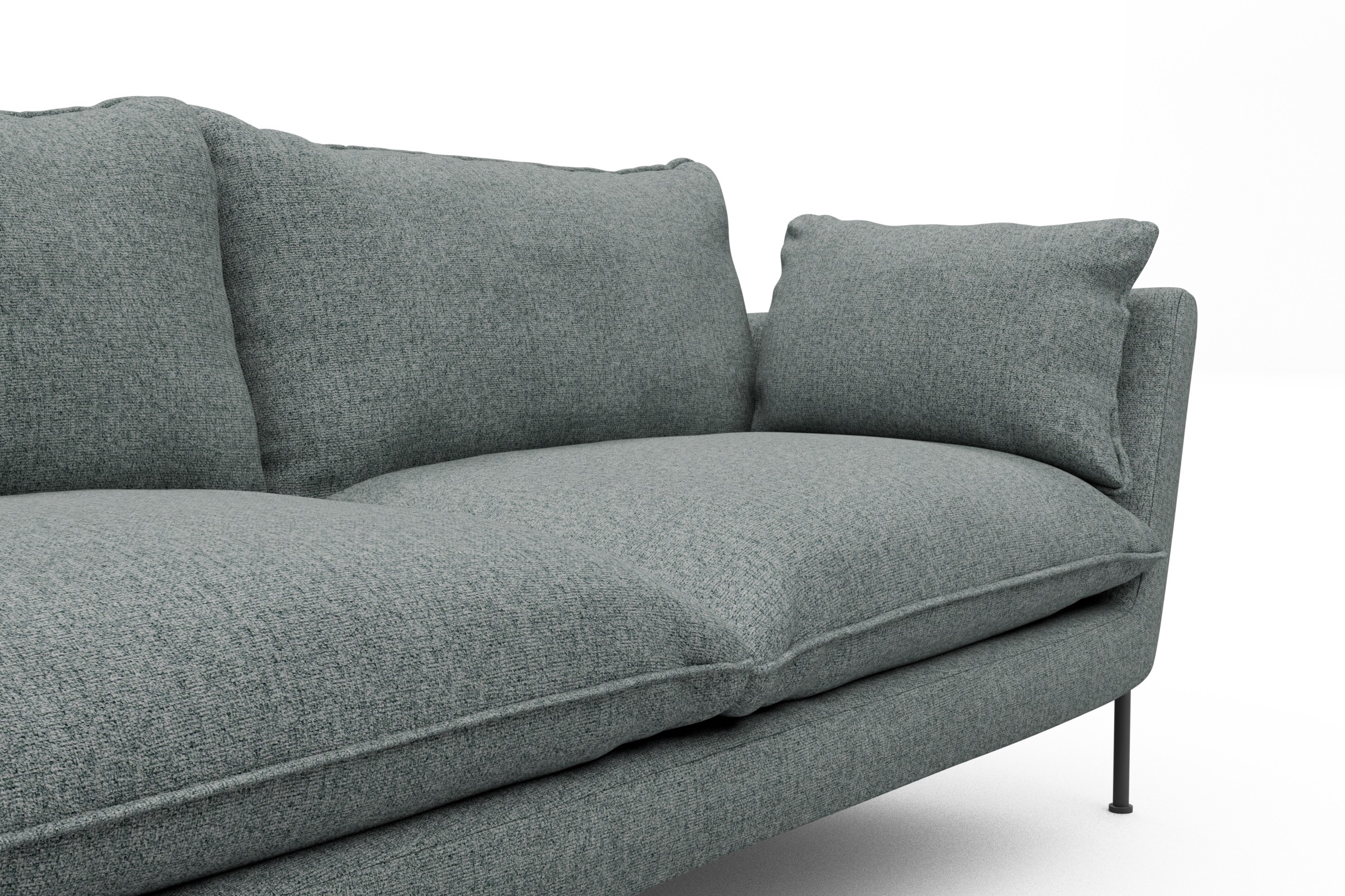 Sofa Anton Soft 2-Sitzer Strukturierter Stoff Casone 499-Light-Mixed-Green
