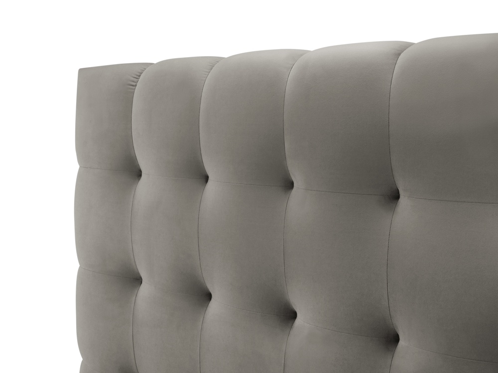 Cosmopolitan Design Stauraumbett mit Kopfteil Bali 180x200 Samt Bluvel Hellgrau