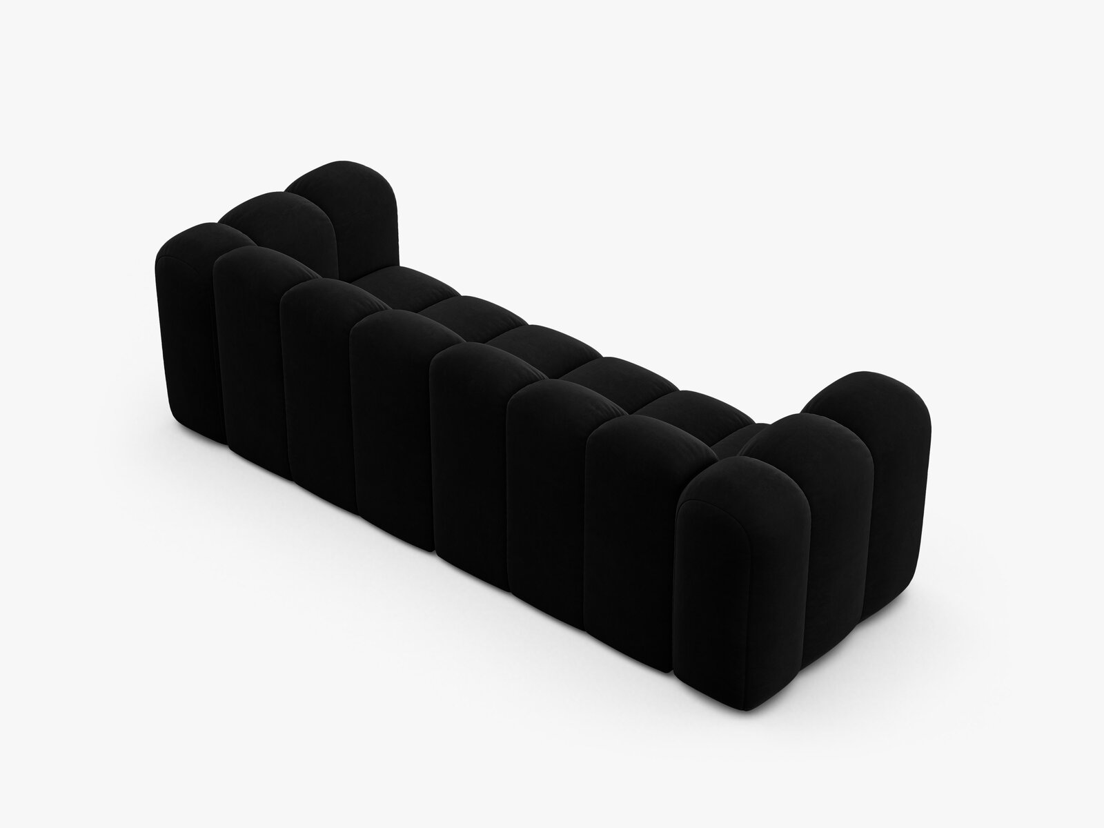 Micadoni Sofa Lupine 3-Sitzer Samt Salvador Schwarz