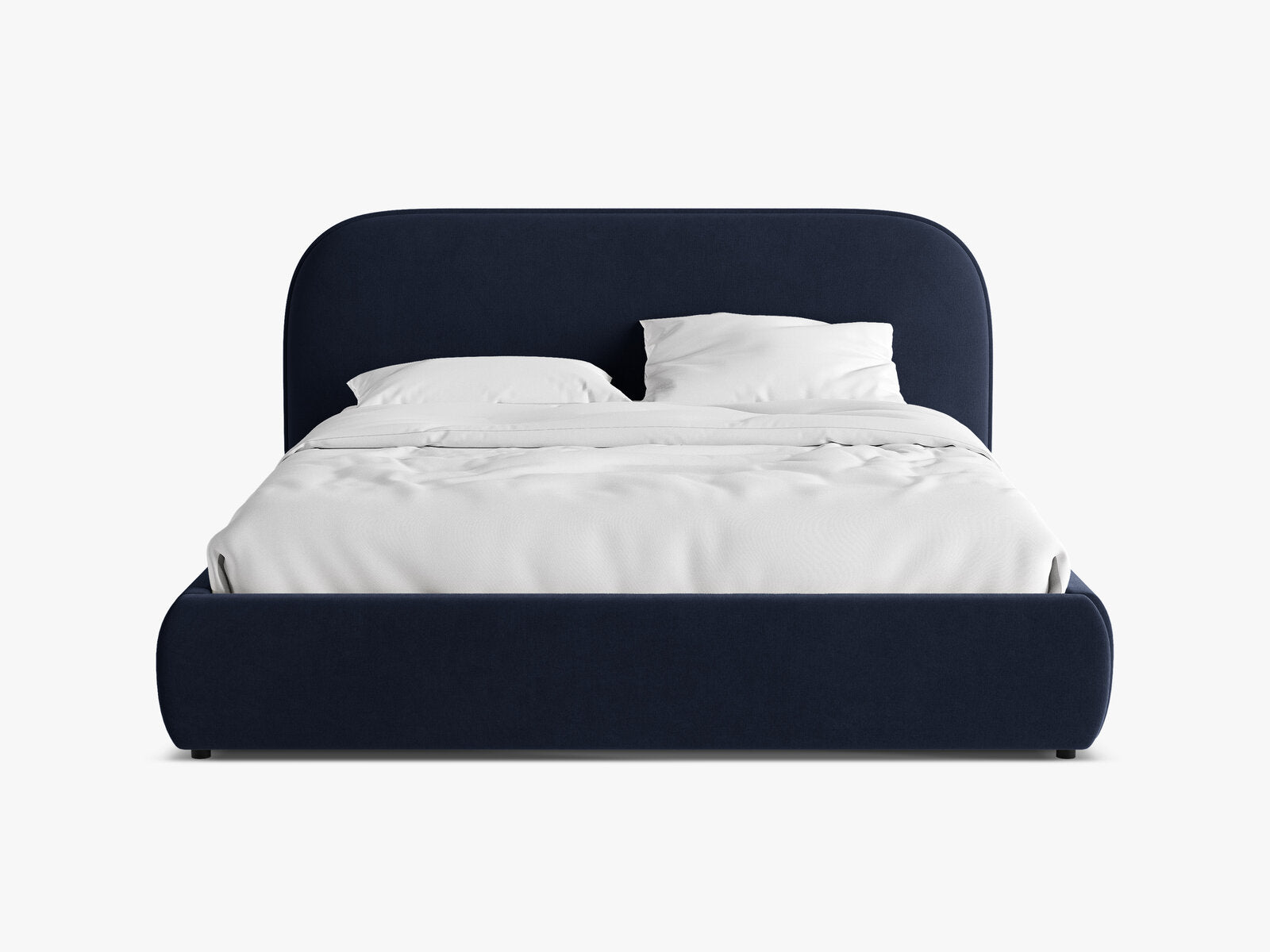 Micadoni Murada Bett mit Bettkasten und Kopfteil Samt Salvador Königsblau 140x200