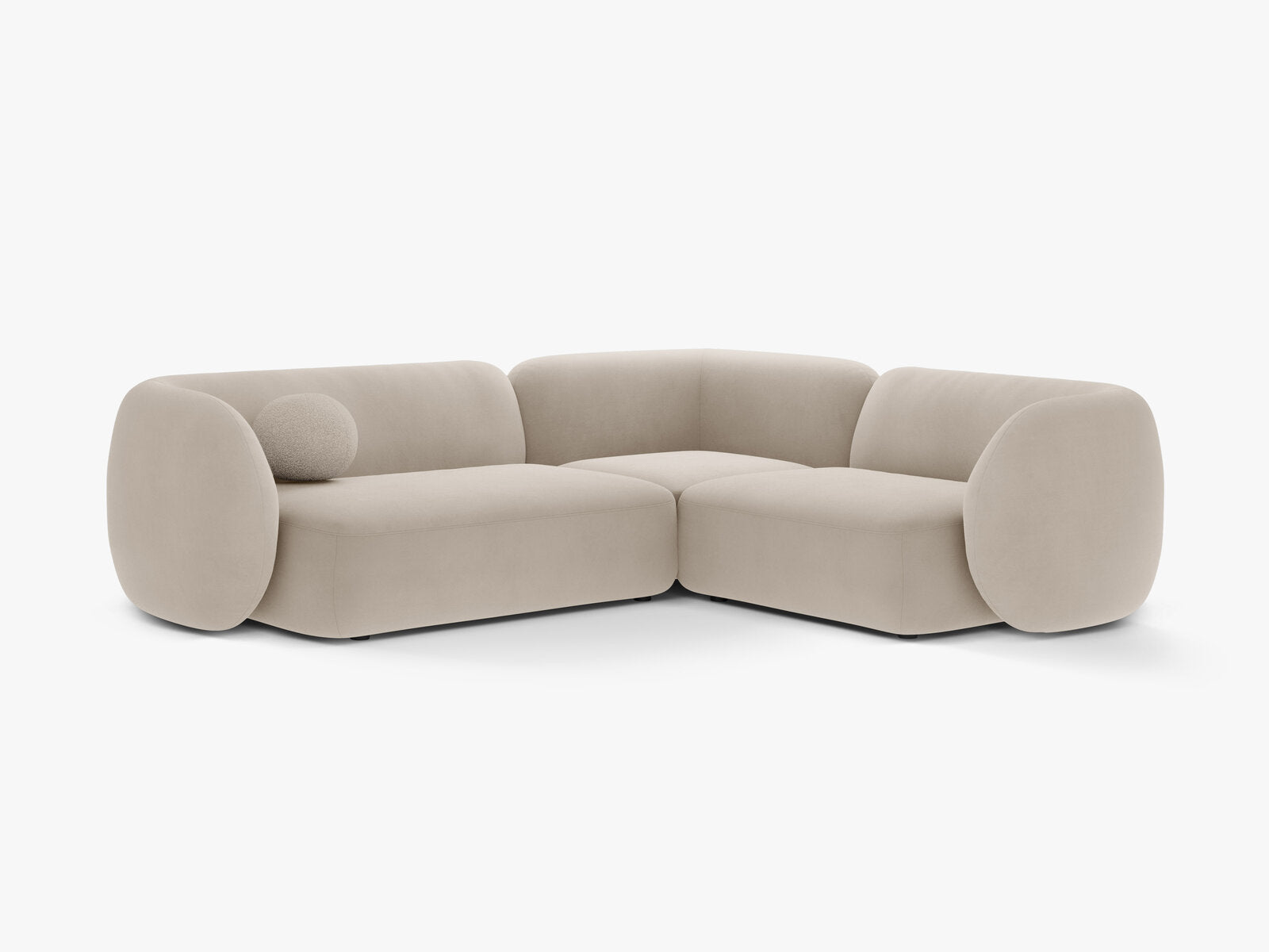 Micadoni Ecksofa Kate 4-Sitzer Rechts Samt Beige
