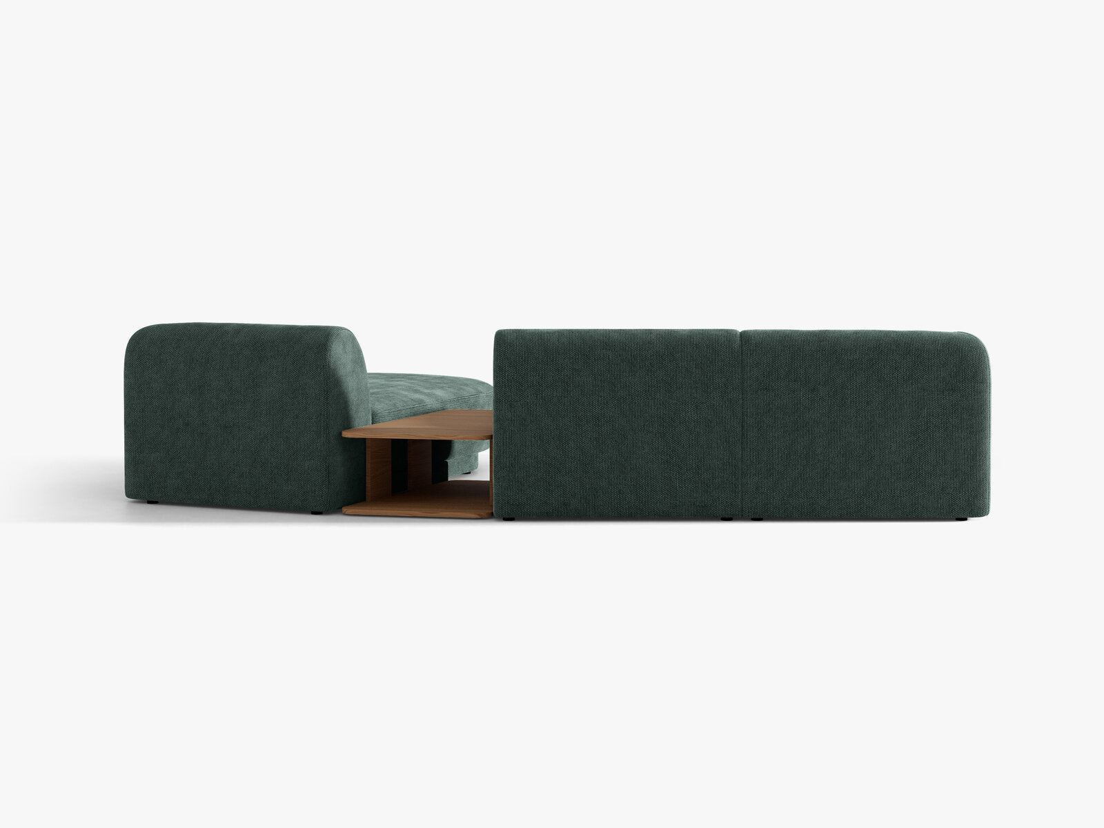 Micadoni Modulares Sofa Miley mit Recamiere 3-Sitzer Rechts Chenille Haga Petrol