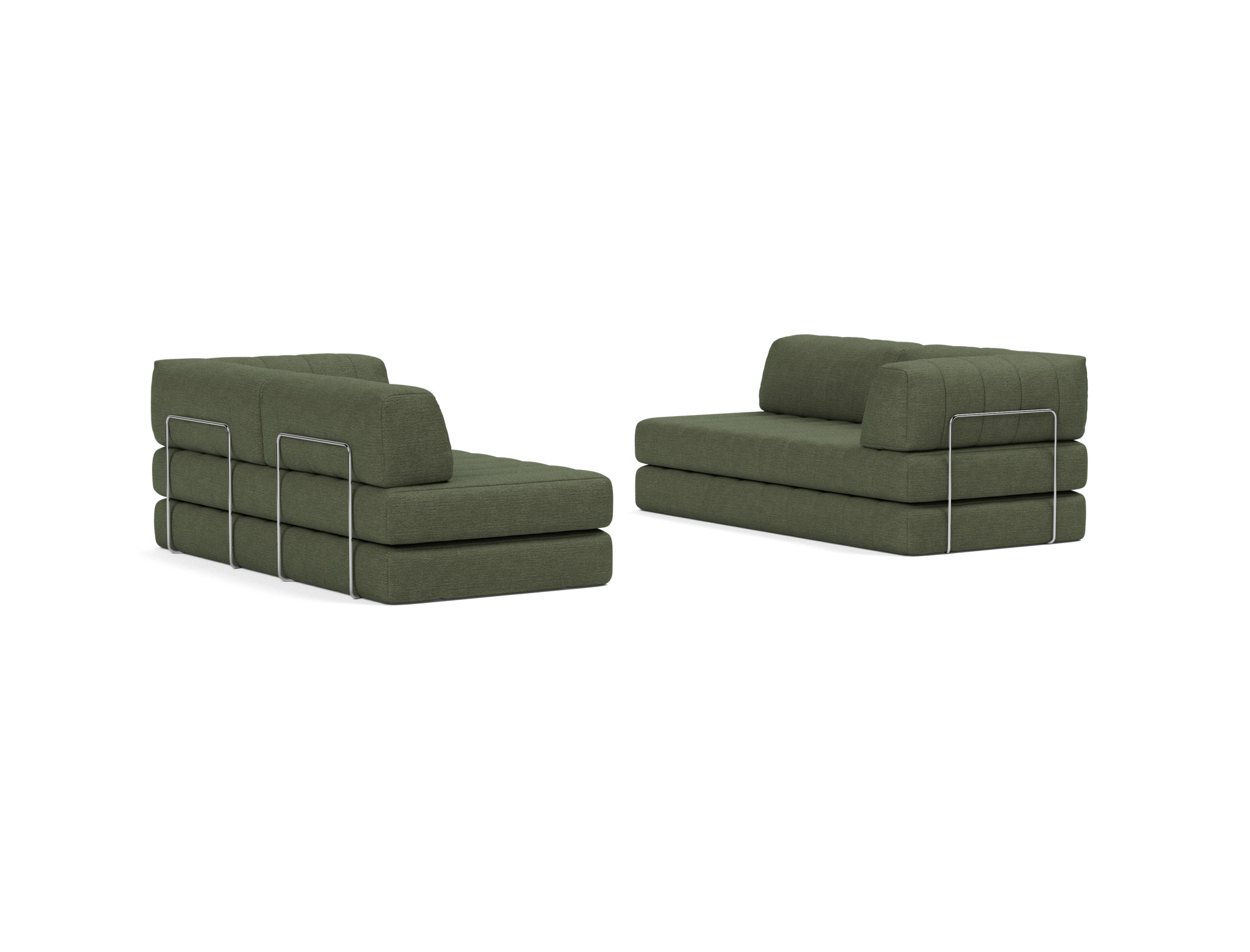 Eck-Schlafsofa CozyPad L-Form mit Armlehne Strukturierter Stoff Taura 353-Forest
