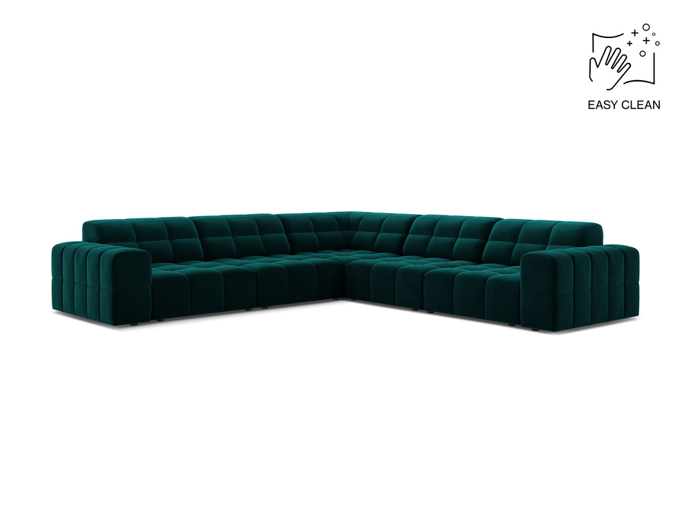 Cosmopolitan Design Symmetrisches Ecksofa Chicago 4-Sitzer Samt Venus Tiefes Petrol