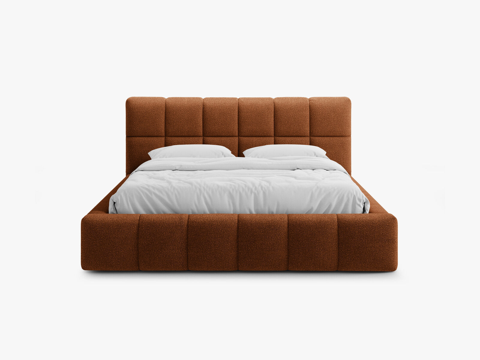 Micadoni Stauraumbett mit Kopfteil Bellis Boucle Baloo Terrakotta