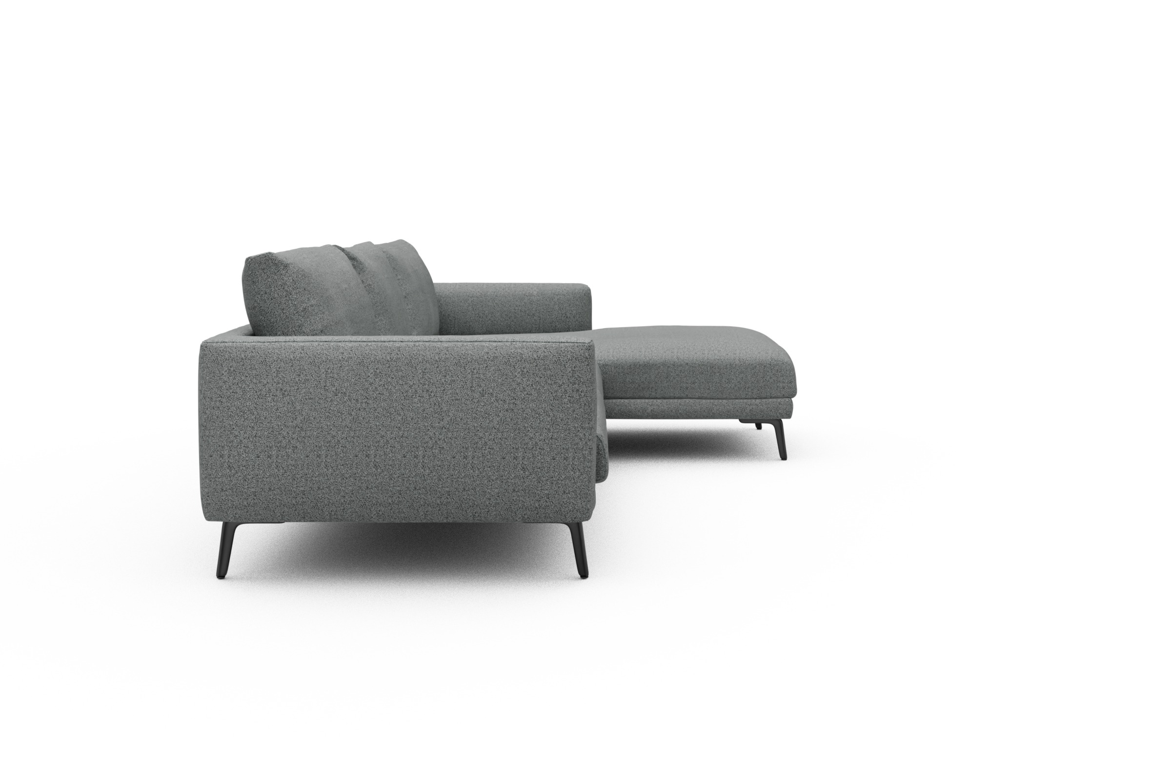 Ecksofa Karl Chaiselongue rechts mit 2,5-Sitzer Aivi-Gravet-Grey