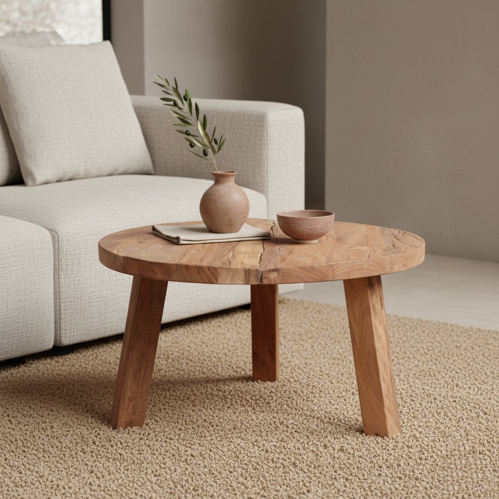 Raw Materials Couchtisch rund Recyclingholz 70cm