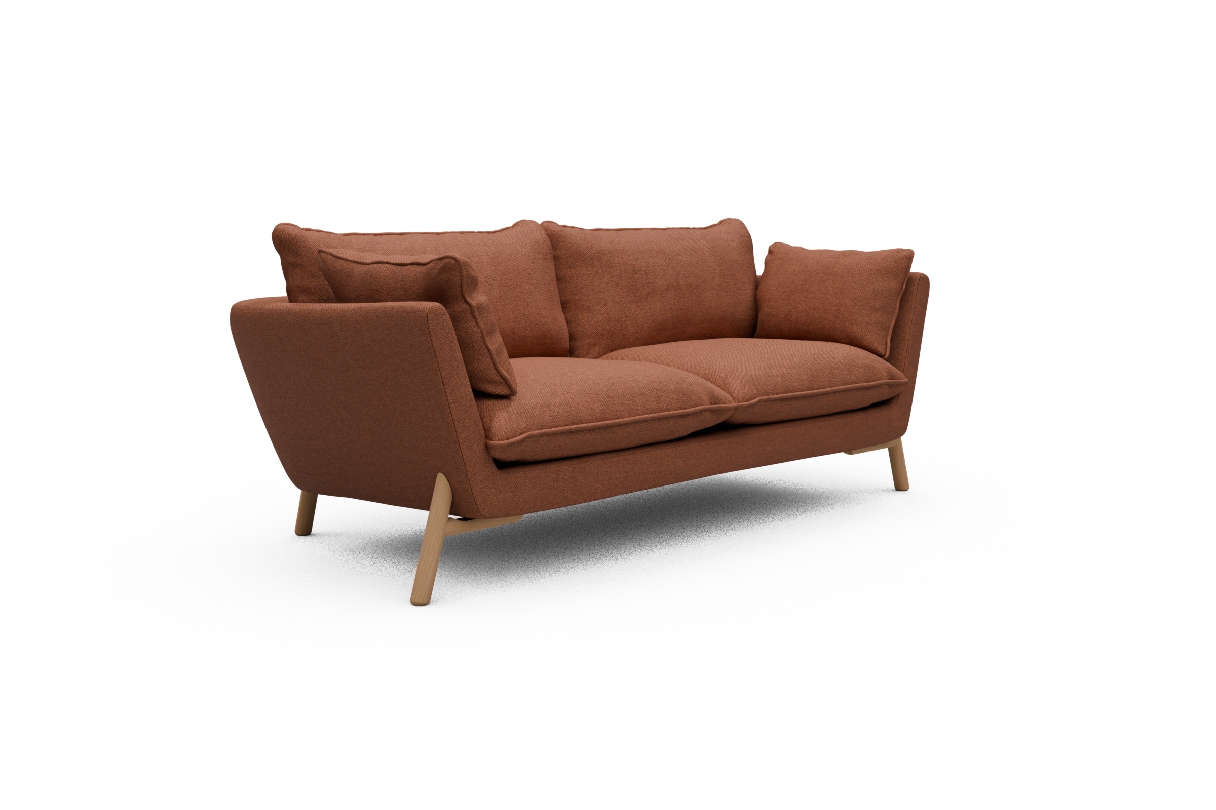 Sofa Emil PREMIUM 2-Sitzer Beinfarbe Eiche Natur Weda-Rust