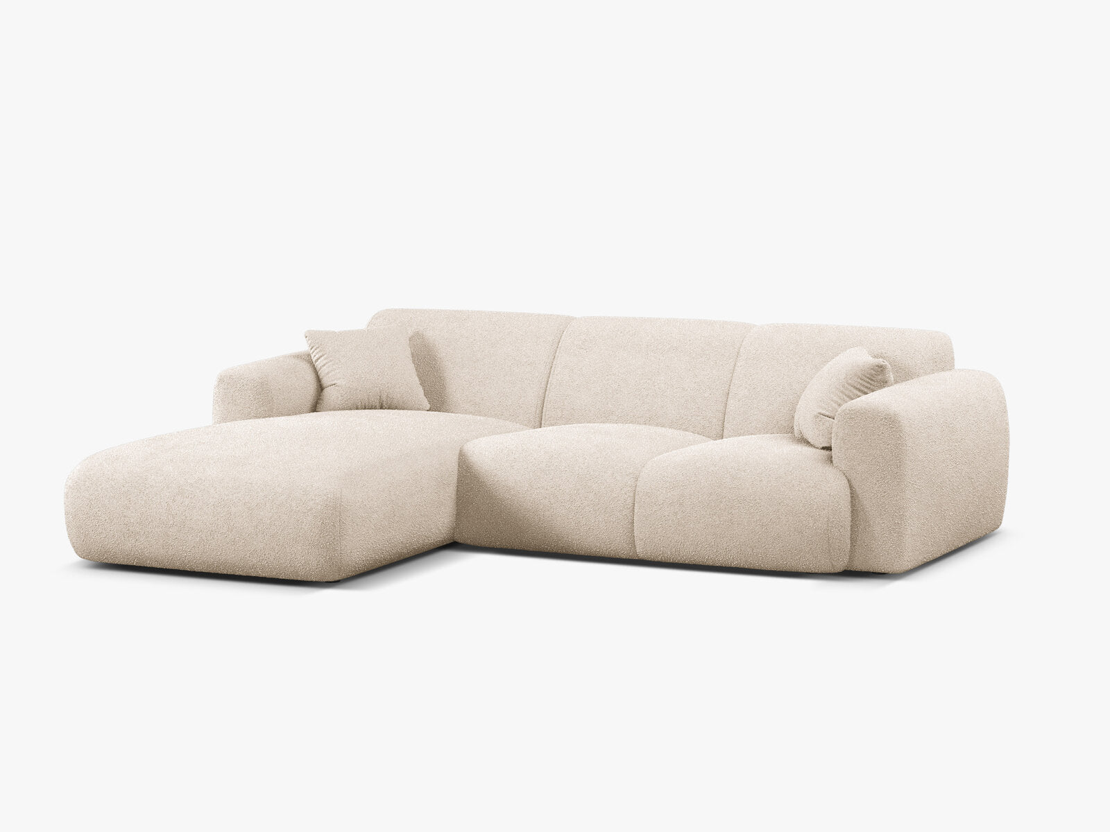 Micadoni Ecksofa Molino 4-Sitzer Links Boucle Baloo Beige