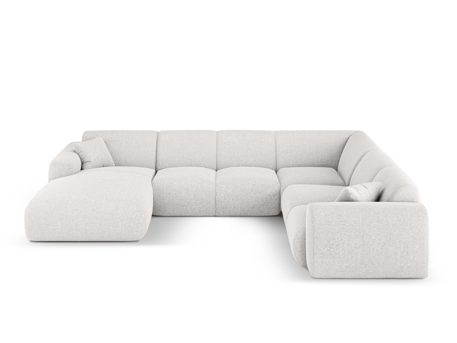 Cosmopolitan Design Panoramasofa Nolio 6-Sitzer Chenille Haga Hellgrau Rechts