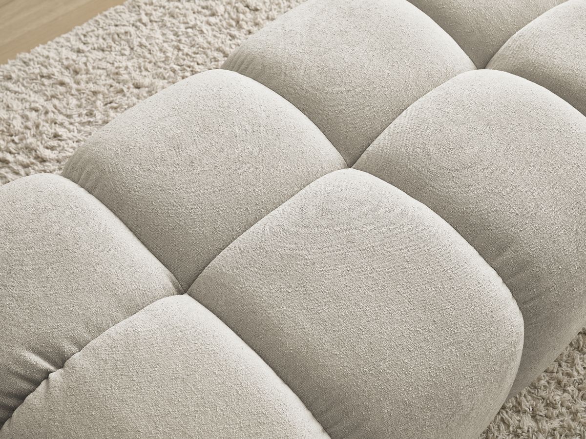 Bobochic Everest Pouf 140 × 70 cm Melange-Stoff Beige