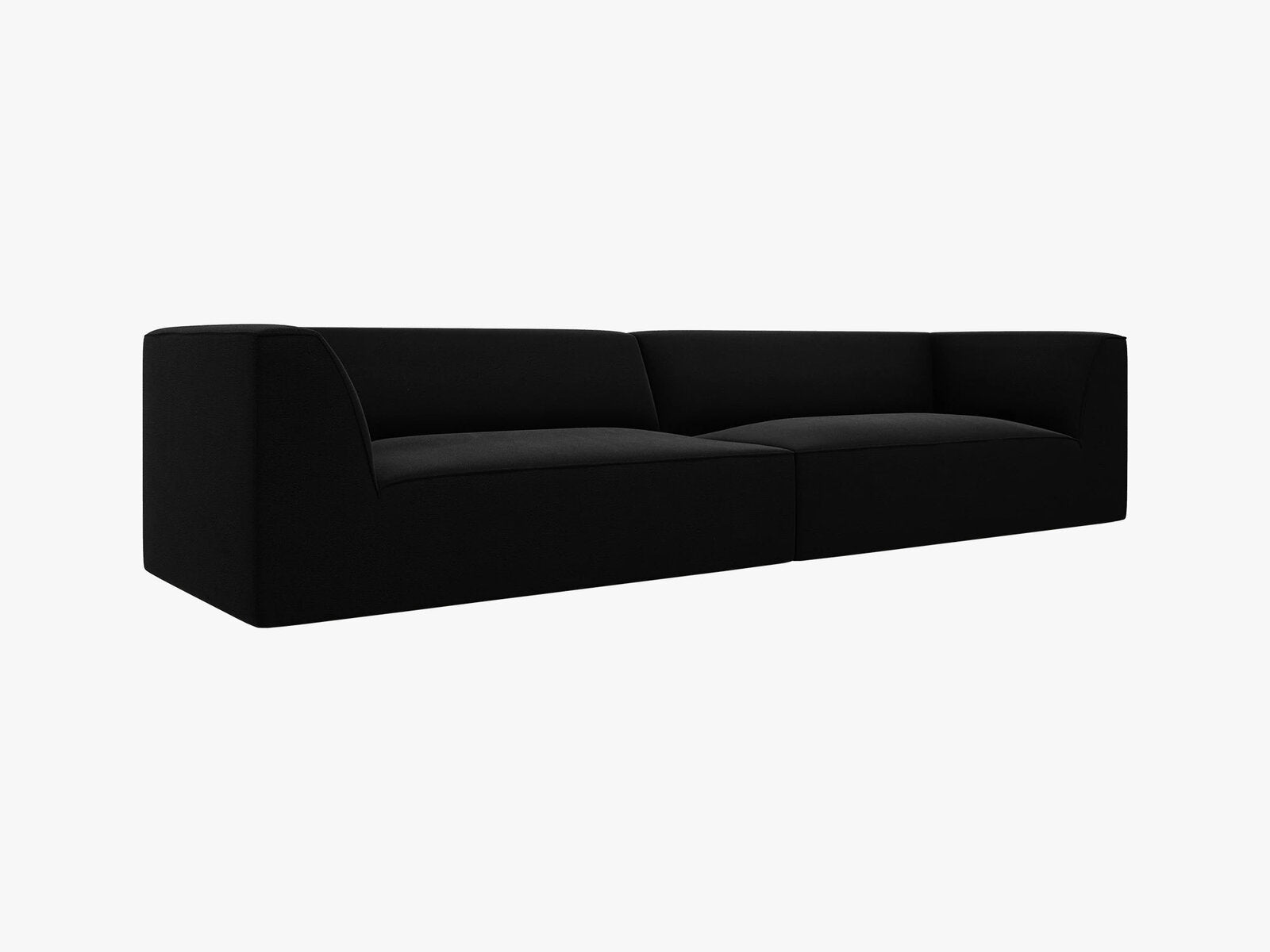 Micadoni Sofa Ruby 4-Sitzer Samt Salvador Schwarz