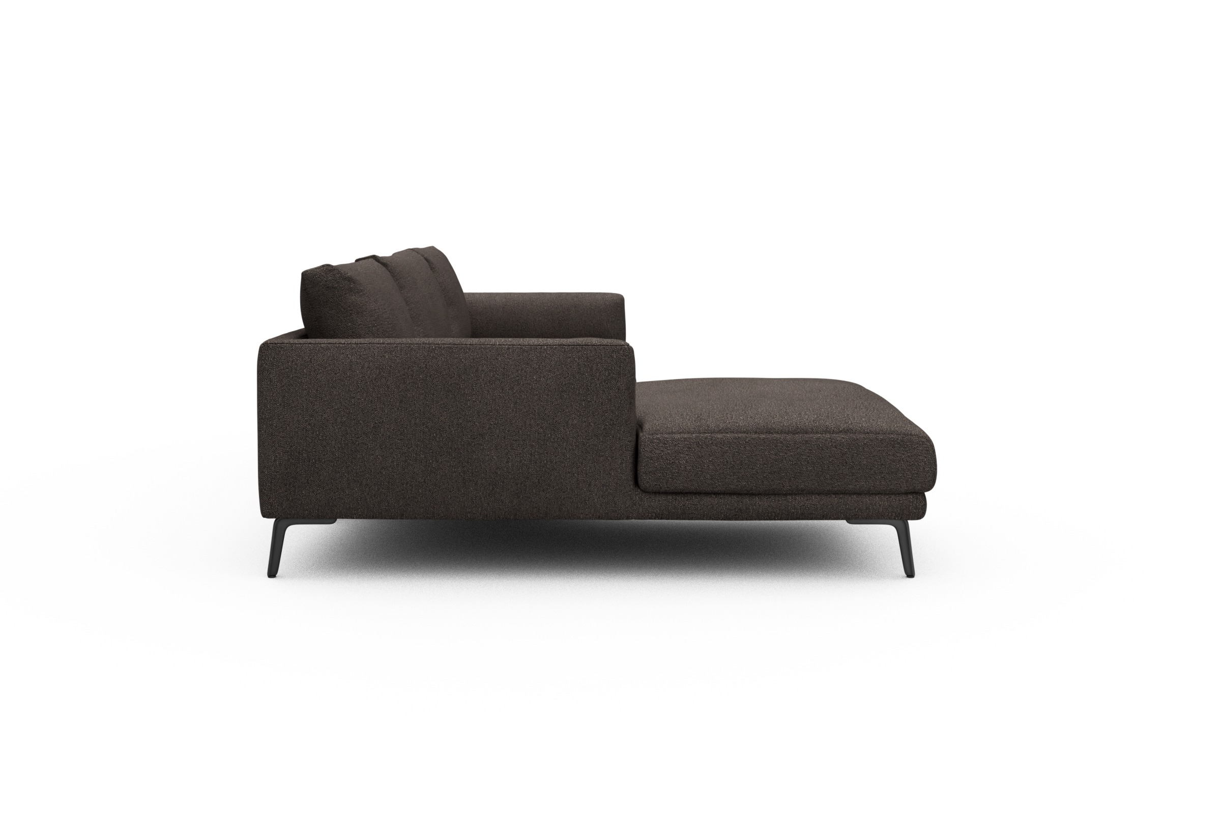 Ecksofa Karl Chaiselongue links mit 2,5-Sitzer Boucle-Taupe