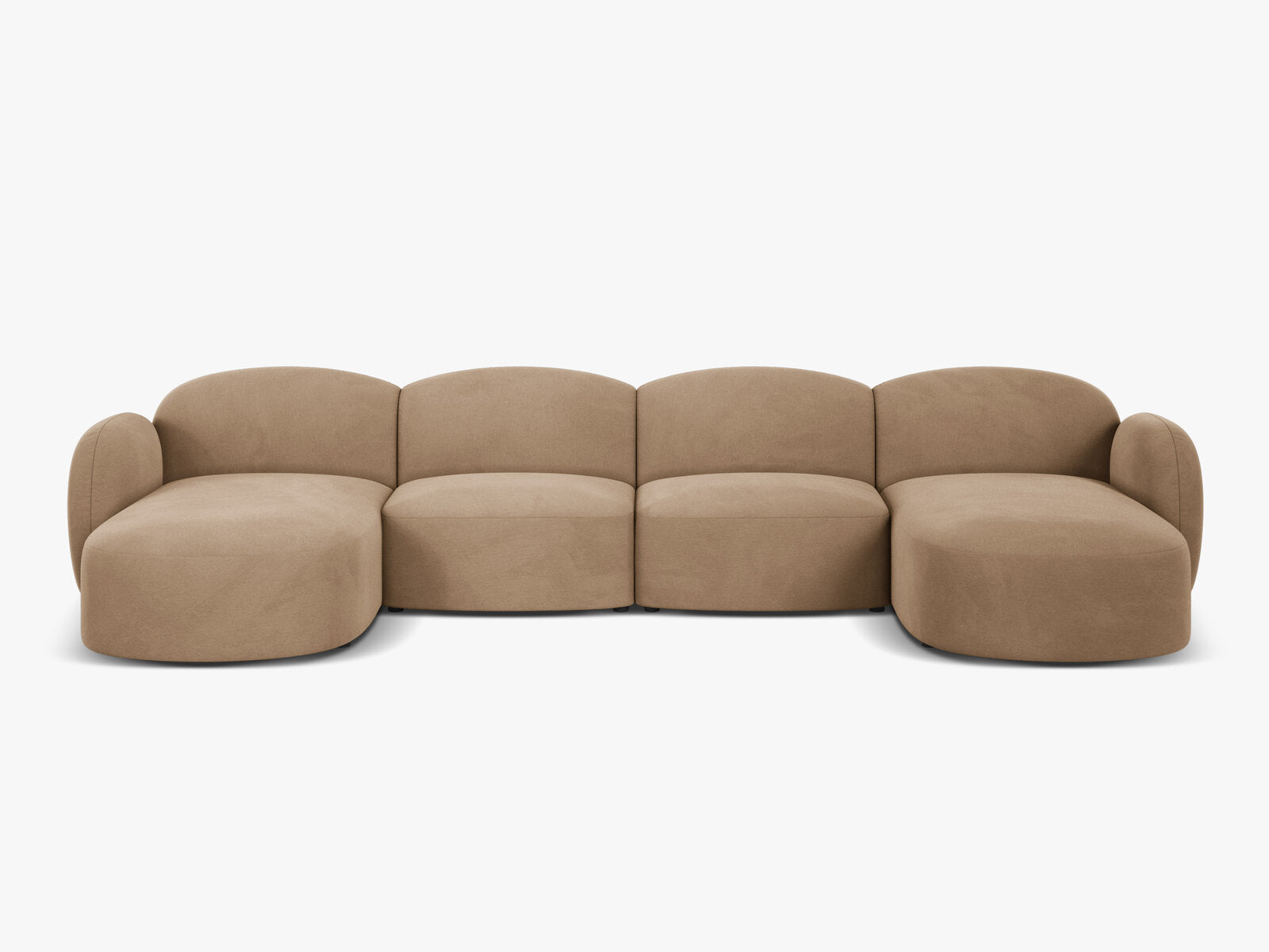 Micadoni Panorama Sofa Blair 6-Sitzer Samt Casino Sand