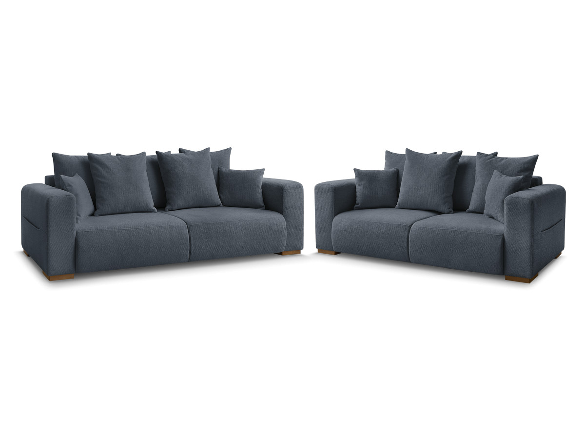 Bobochic Sidonie Sofa 5-Sitzer Melange-Stoff Dunkelblau