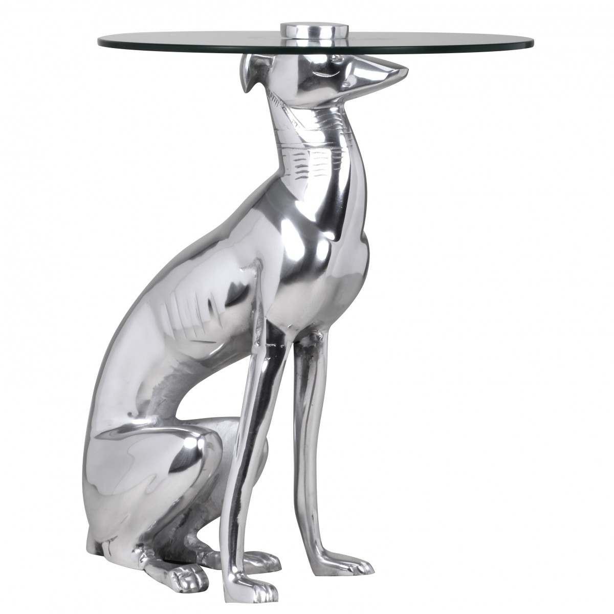 Beistelltisch Karasjok Glas Silber Ø 40 cm