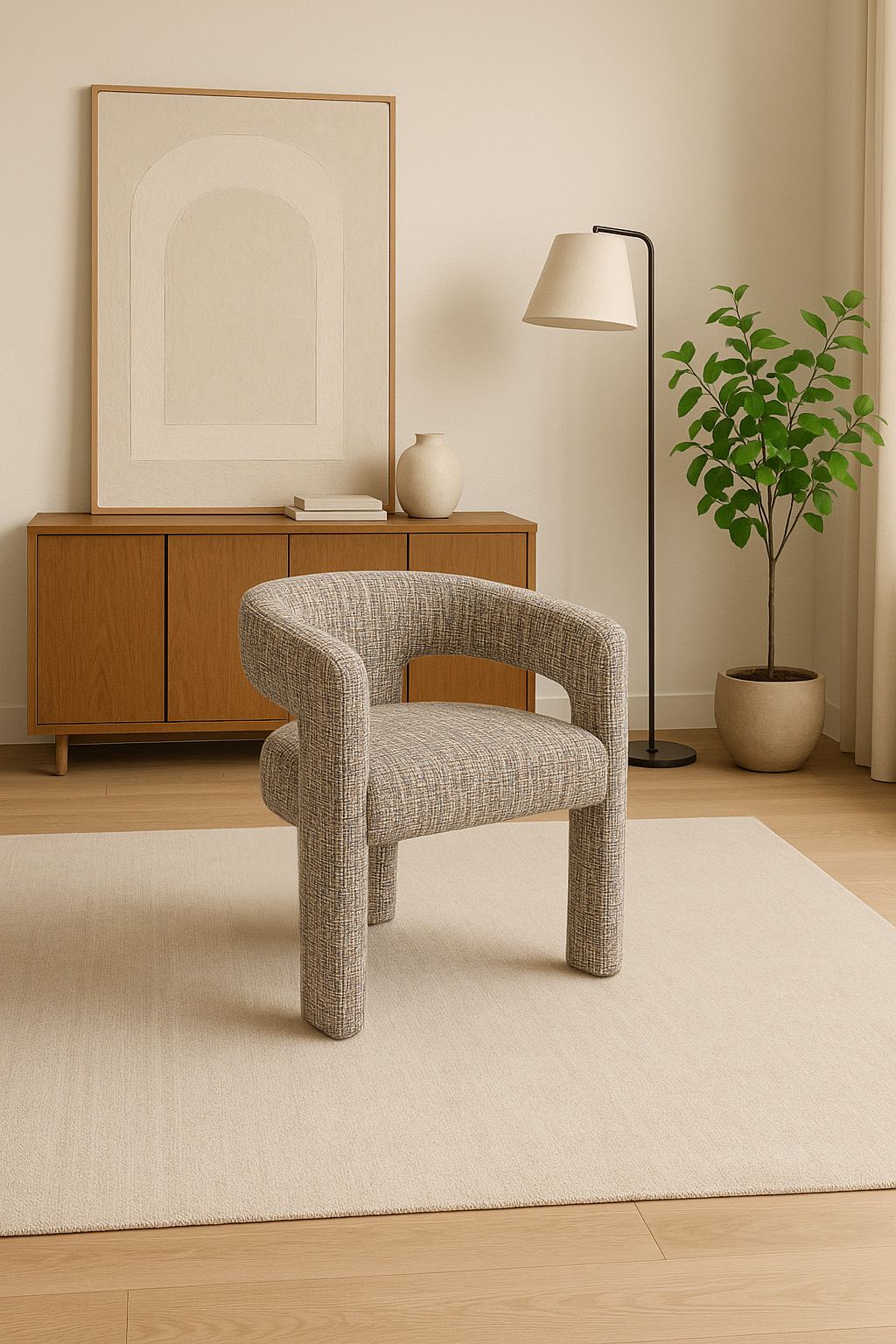Livin Hill Polsterstuhl Leith 62 × 58 × 75 cm Melange Weiß/Schwarz/Blau/Grau/Beige, dunkel