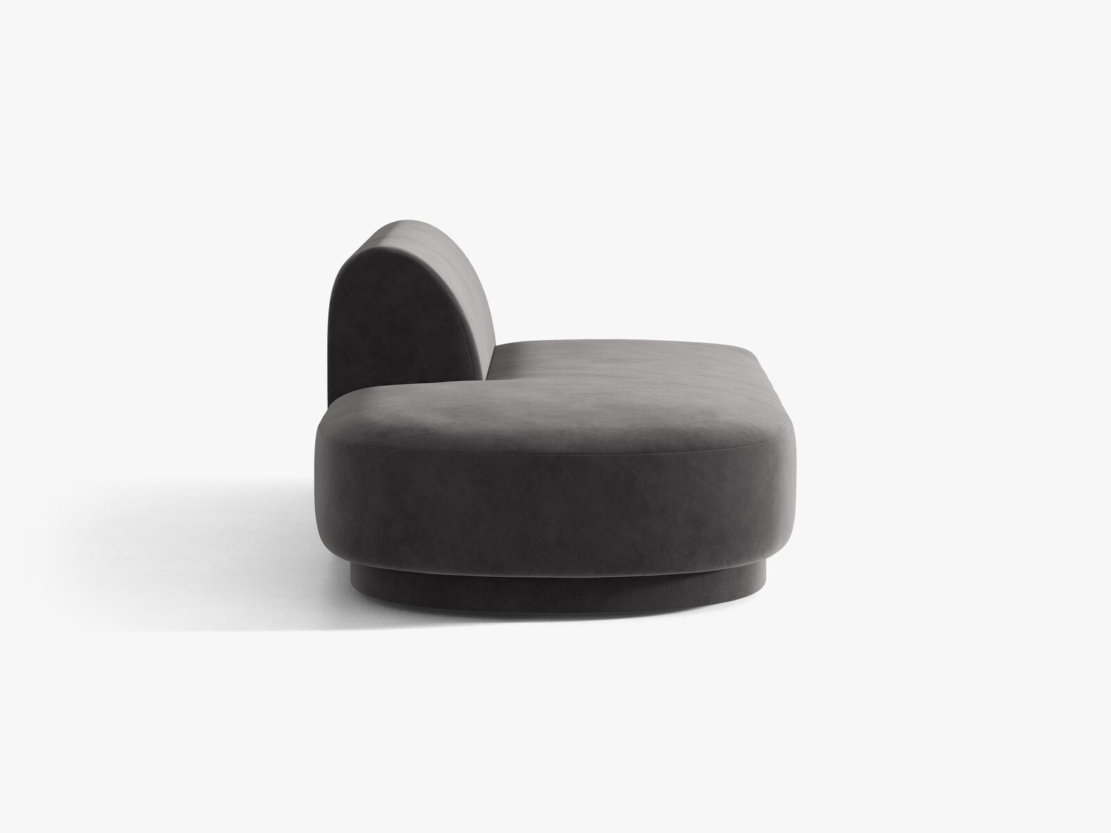 Micadoni 2-Sitzer Sitzmodul offen Miley Links Samt Bluvel Grau