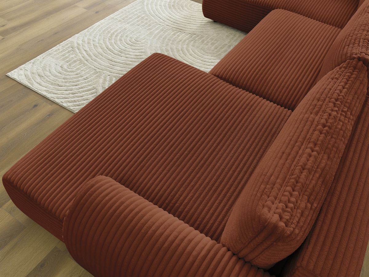 Bobochic Lucien Wohnlandschaft Breitcord weich Orange Ecke rechts