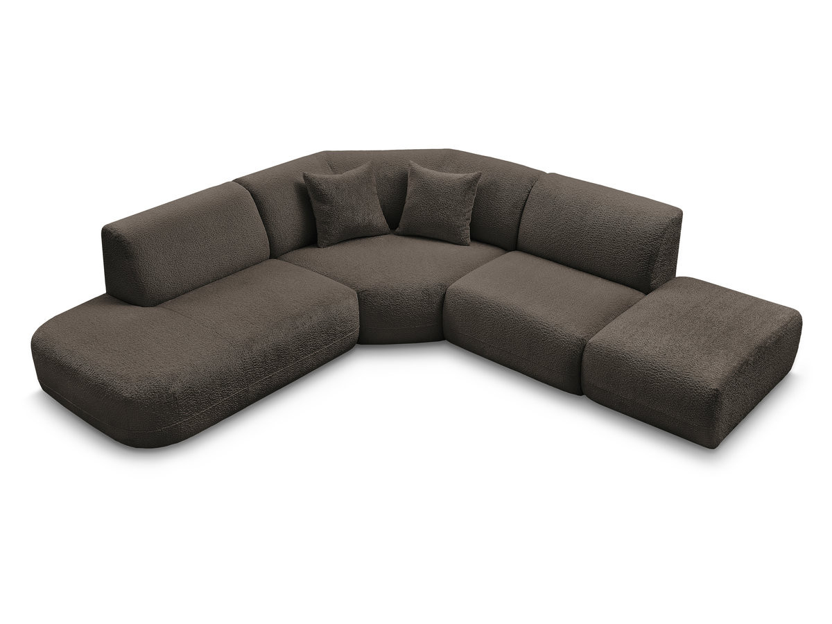 Bobochic Anda Ecksofa 279 × 264 cm Chenille Braun Ecke links