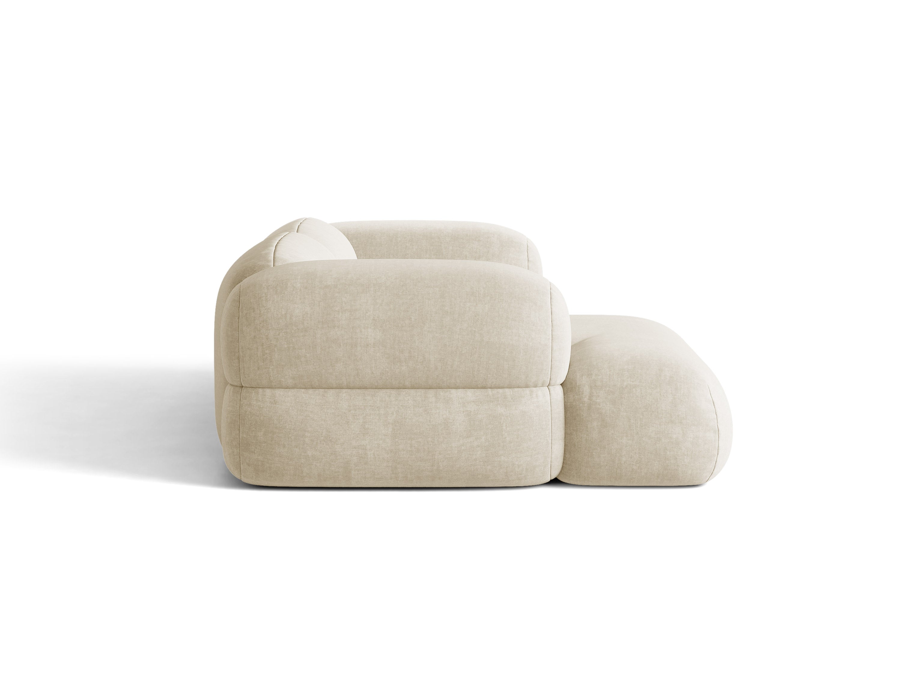 Micadoni Ecksofa Luno 3-Sitzer Samt Vogue Helles Beige Links