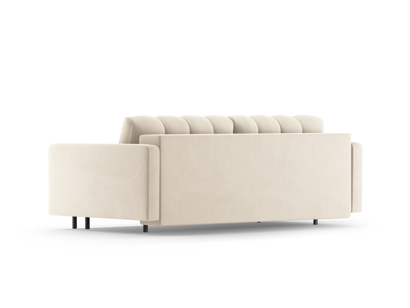 Cosmopolitan Design Schlafsofa Bali 3-Sitzer mit Bettkasten Samt Bluvel Helles Beige
