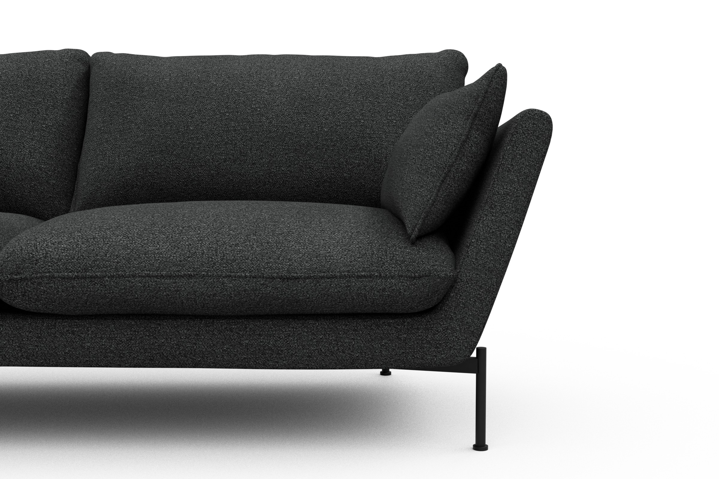 Sofa Anton 3-Sitzer Boucle-Charcoal