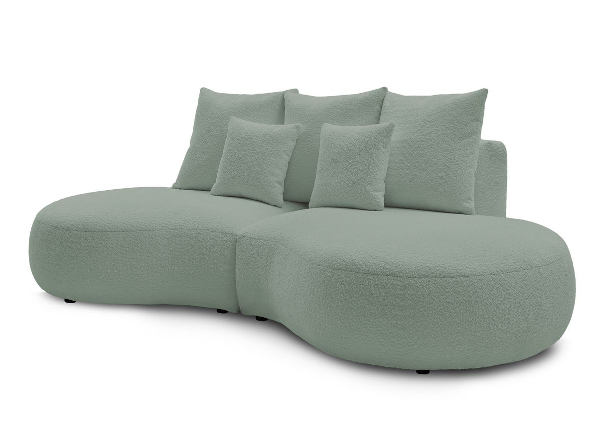 Bobochic Saint-germain Sofa 3-Sitzer Bouclé-Stoff Grün