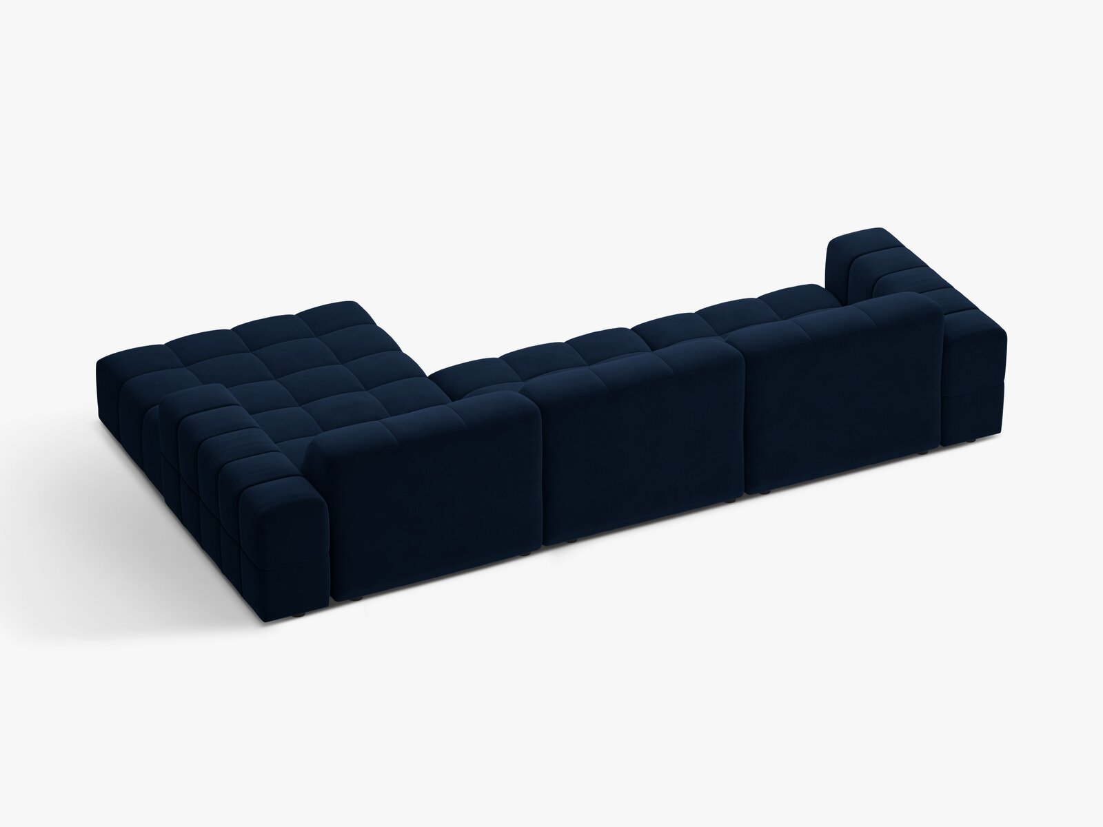 Micadoni Ecksofa Jennifer 4-Sitzer Rechts Samt Bluvel Königsblau