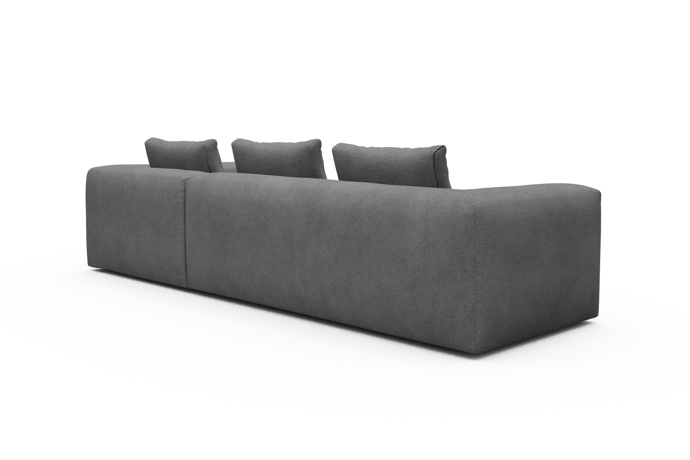 Ecksofa Fred Relax-Ecke rechts mit 2,5-Sitzer Boucle-Ash-Grey