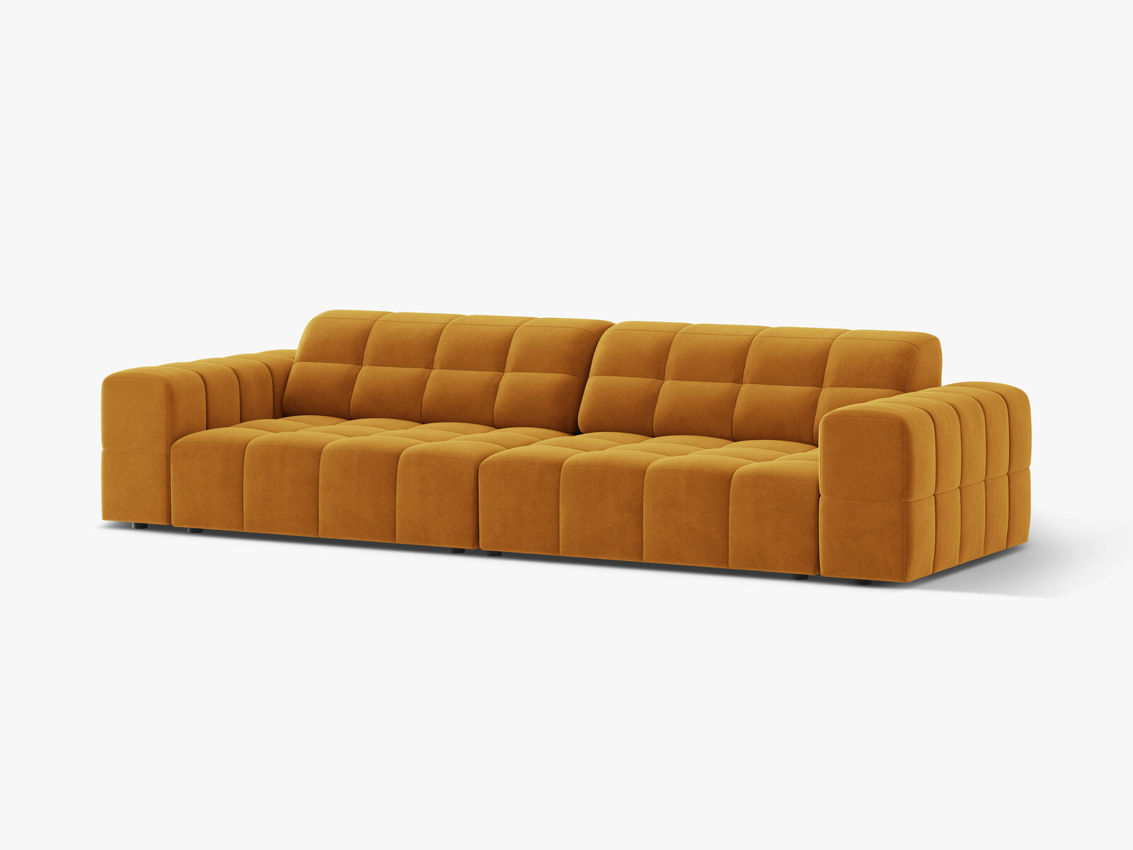Micadoni Sofa Jennifer 4-Sitzer Samt Venus Gelb
