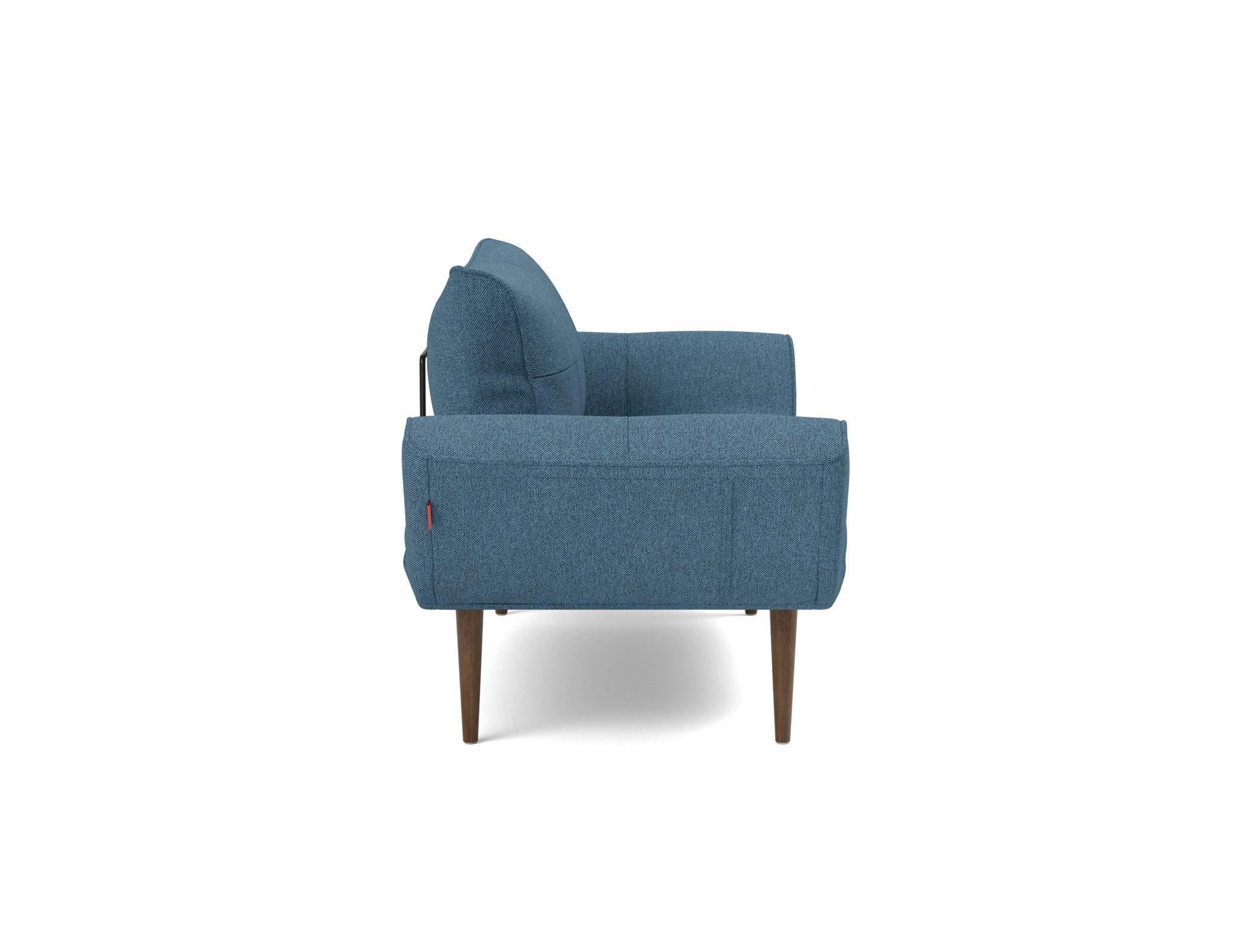 Tagesbett Zeal Strukturierter Stoff Weda 302-Weda-Blue Beine Styletto Eiche dunkel